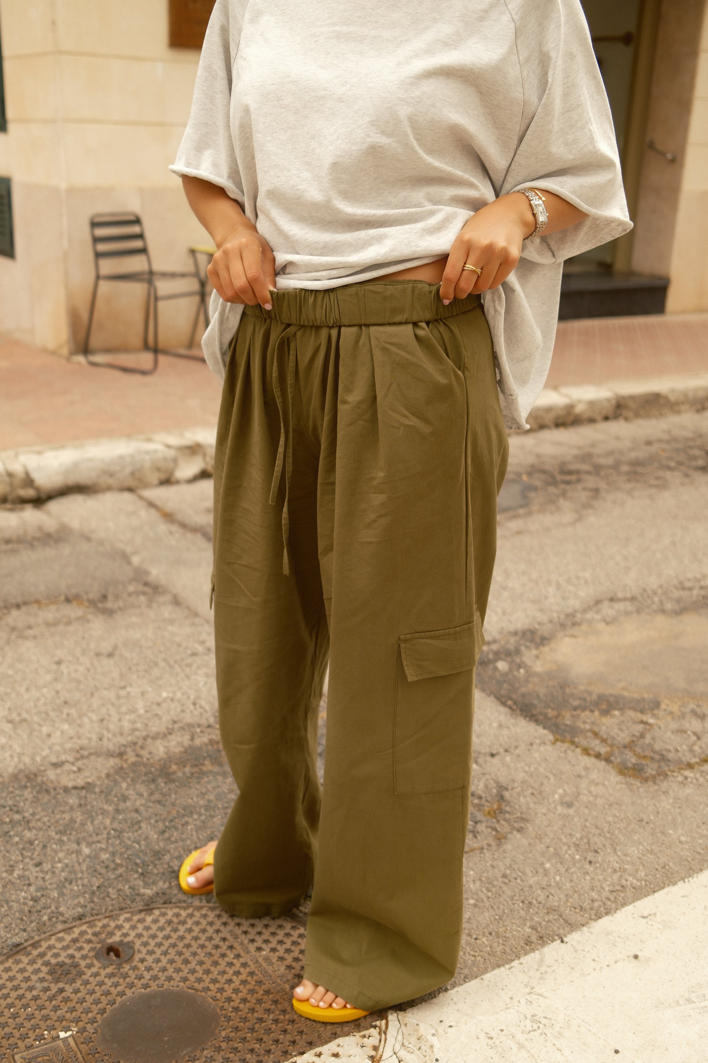 COTTON EMMA PANTALON KAKI