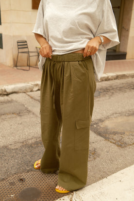 COTTON EMMA PANTALON KAKI