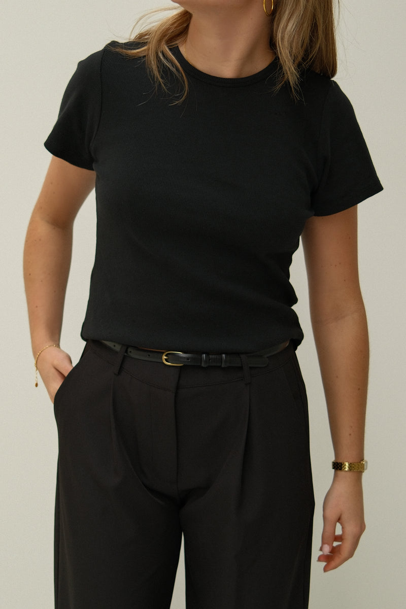 BASIC COTTON T-SHIRT BLACK
