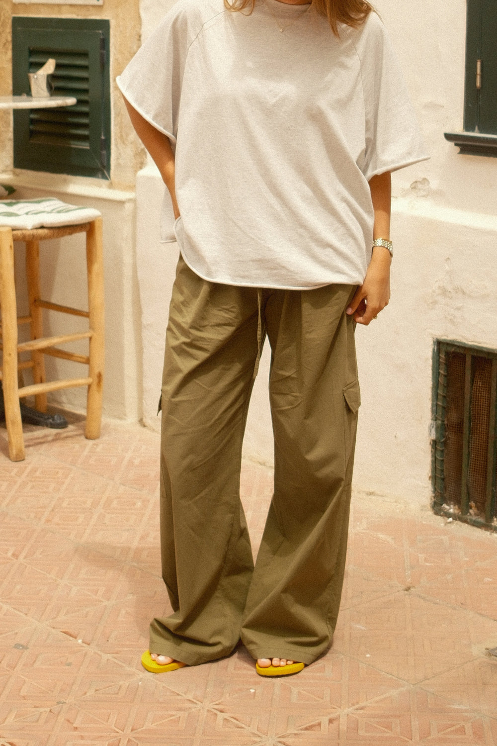 COTTON EMMA PANTALON KAKI