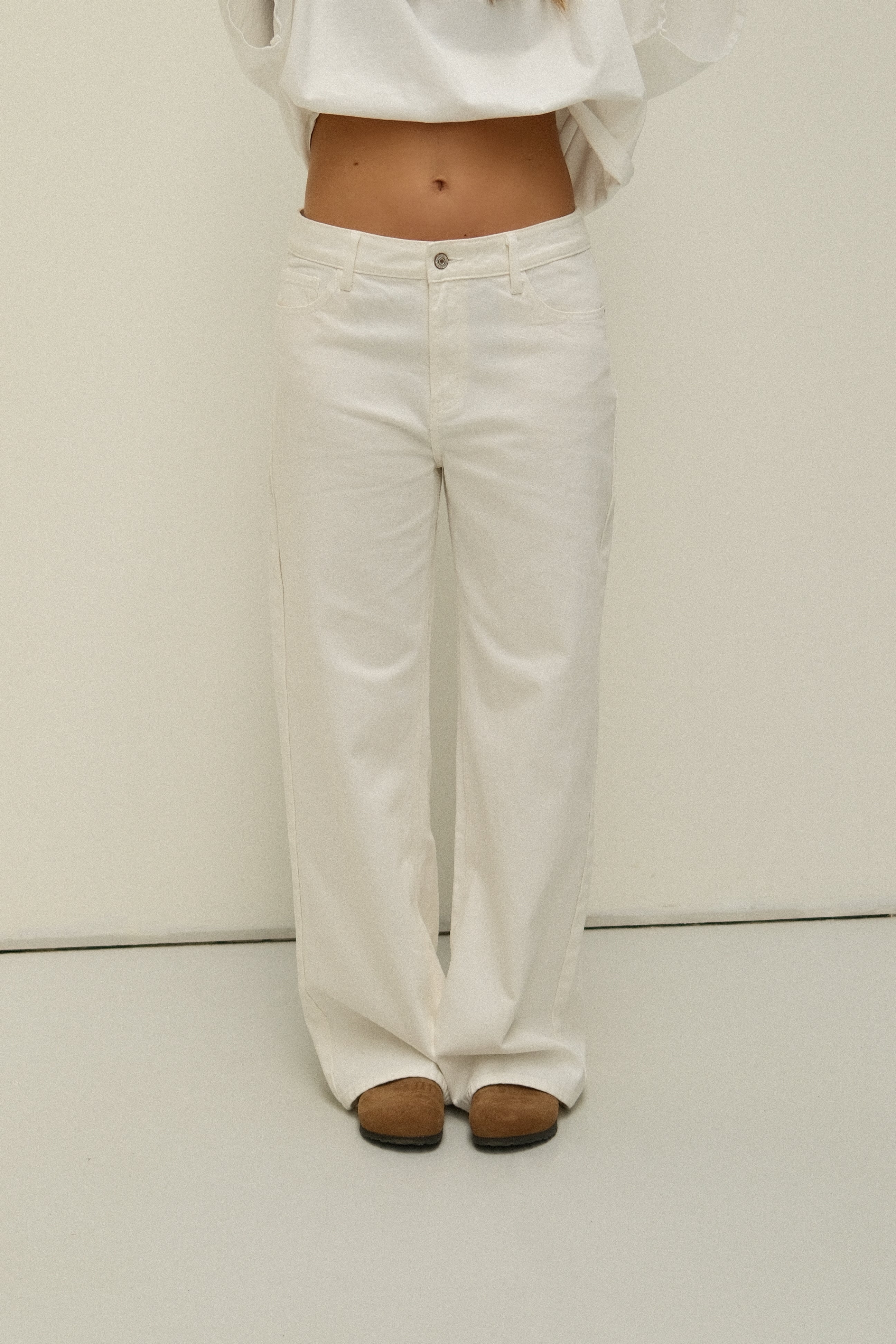 FULL LENGTH WIDE CELESTE JEANS WHITE