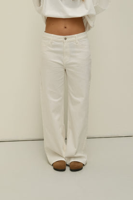 FULL LENGTH WIDE CELESTE JEANS WHITE