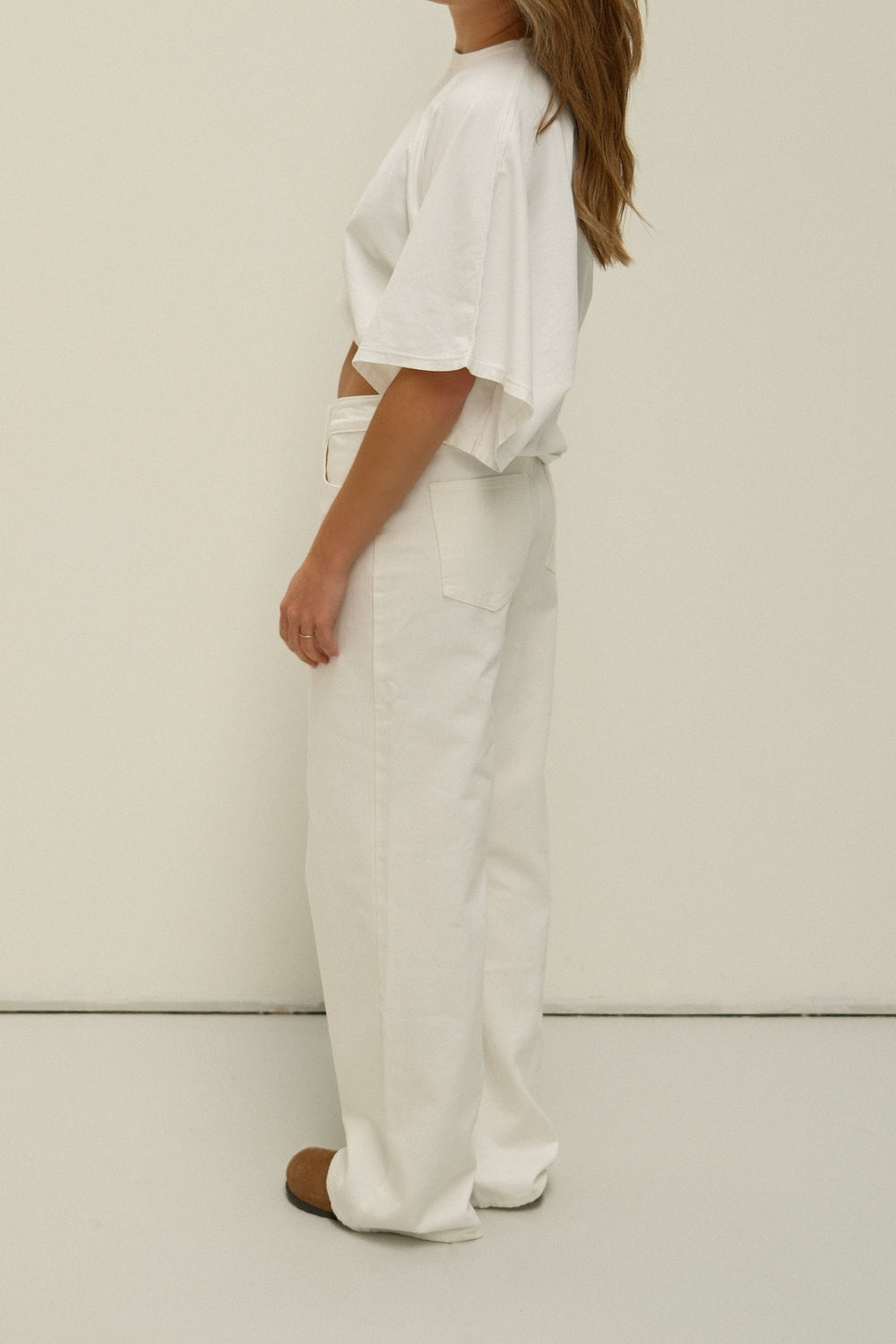 full length wide celeste jeans white
