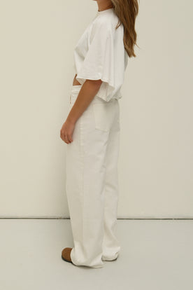 FULL LENGTH WIDE CELESTE JEANS WHITE
