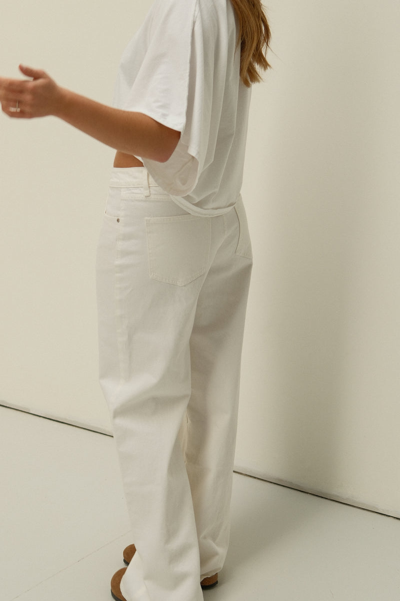 FULL LENGTH WIDE CELESTE JEANS WHITE