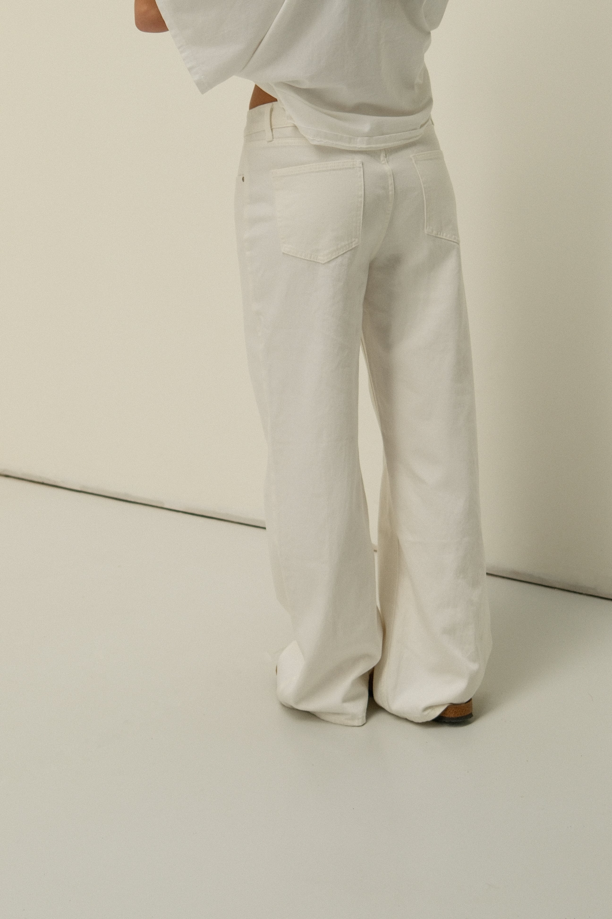 FULL LENGTH WIDE CELESTE JEANS WHITE
