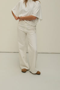 FULL LENGTH WIDE CELESTE JEANS WHITE
