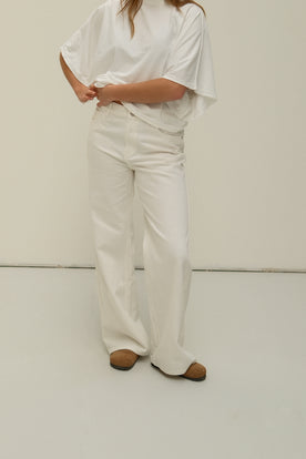 FULL LENGTH WIDE CELESTE JEANS WHITE