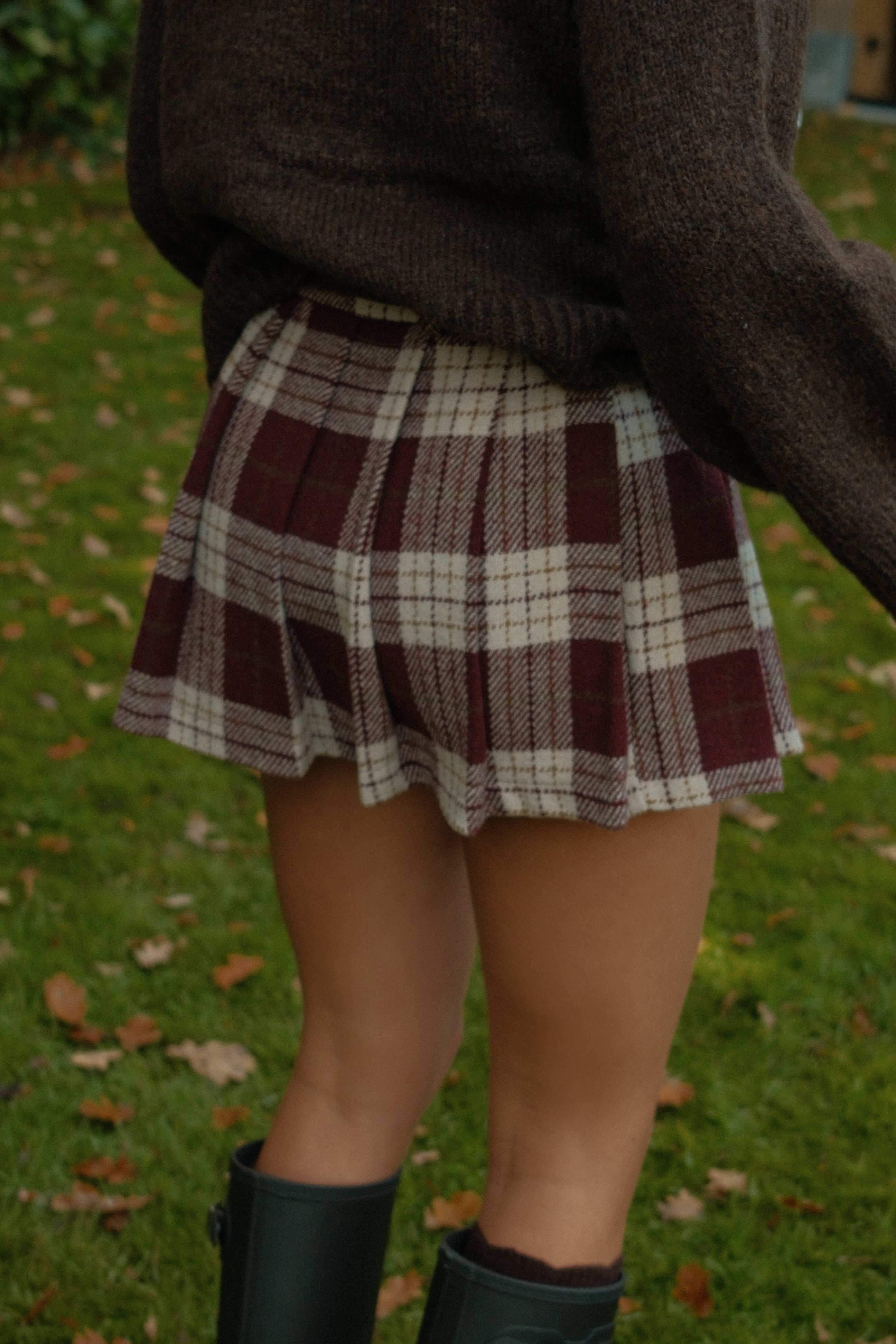 SCOTTISH CHECKED MINI SKIRT RED
