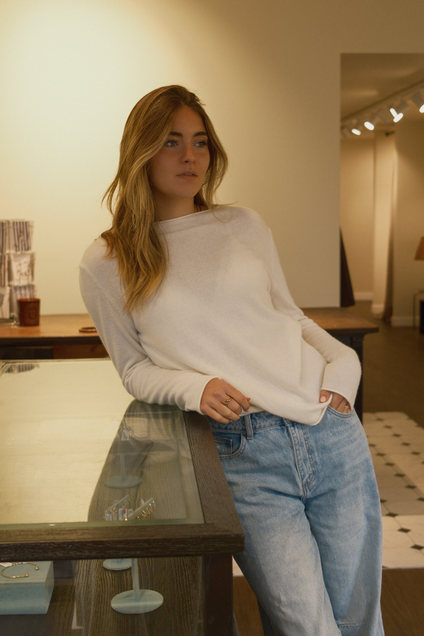 CASHMERE WOOLMIX KNIT ECRU