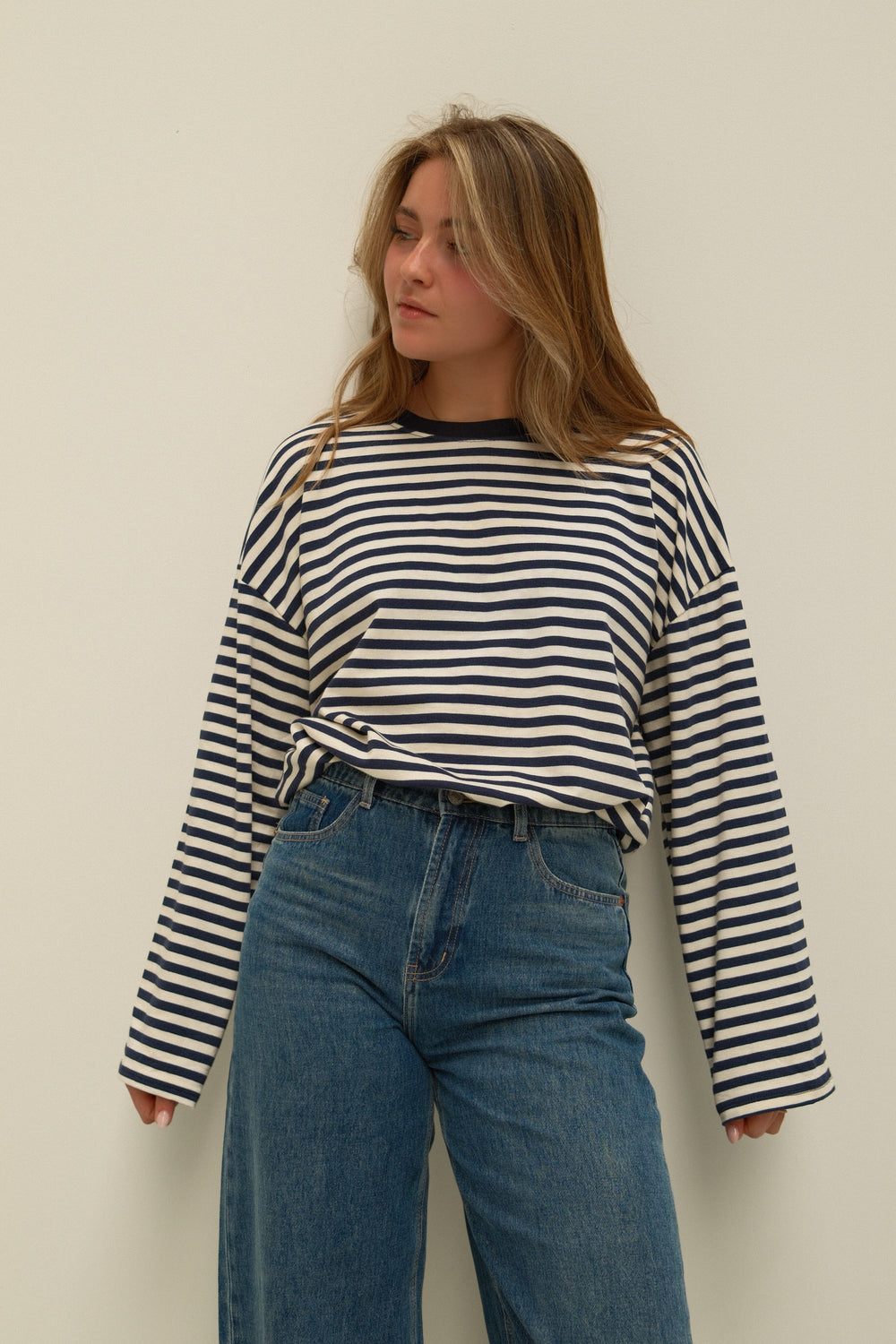 COTTON STRIPED SAMMY TEE NAVY