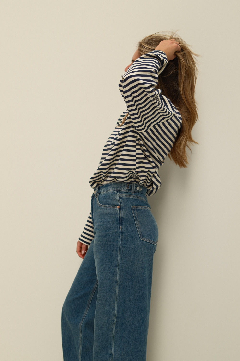 COTTON STRIPED SAMMY TEE NAVY