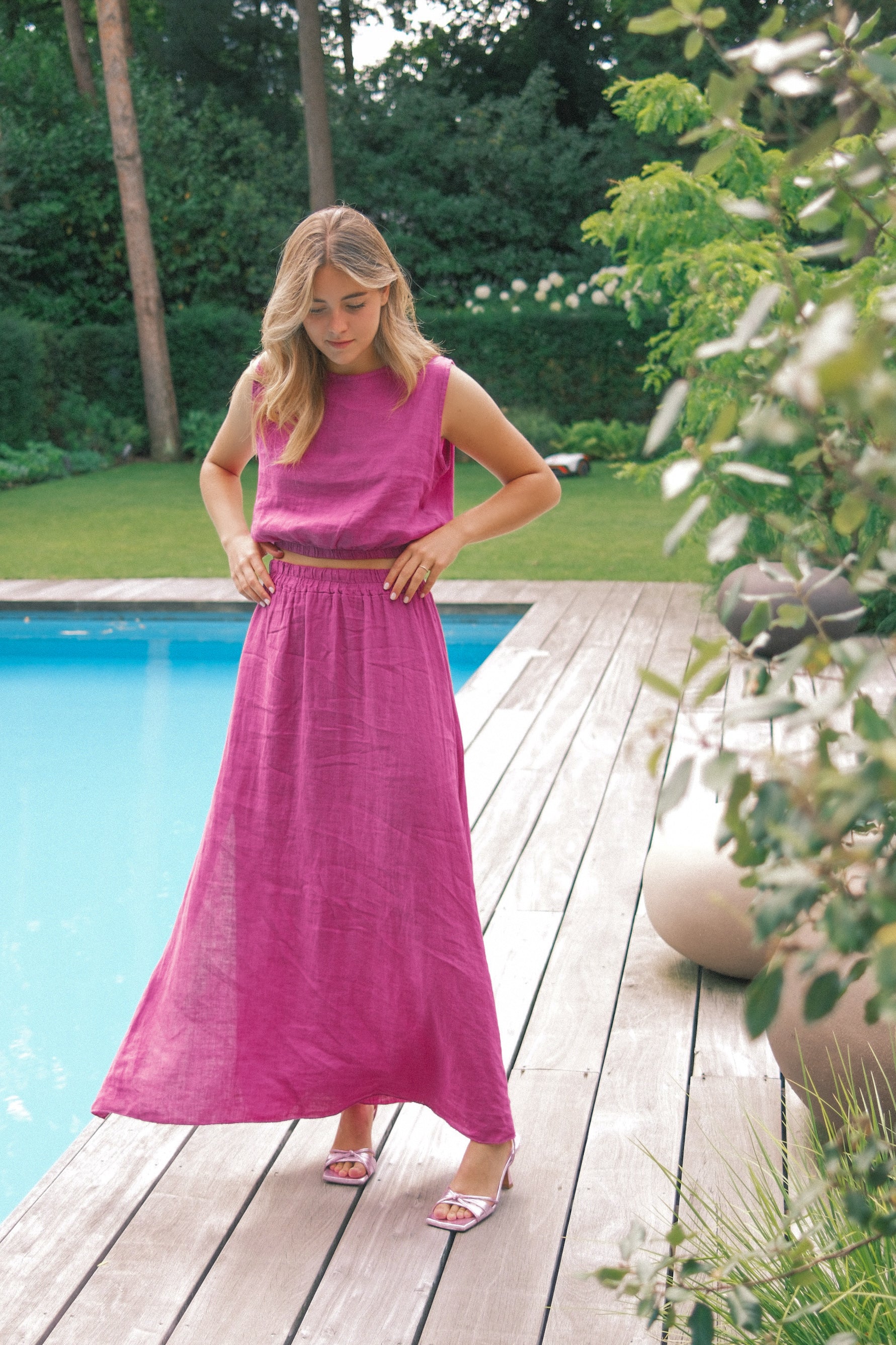 JULY LINNEN SET FUCHSIA