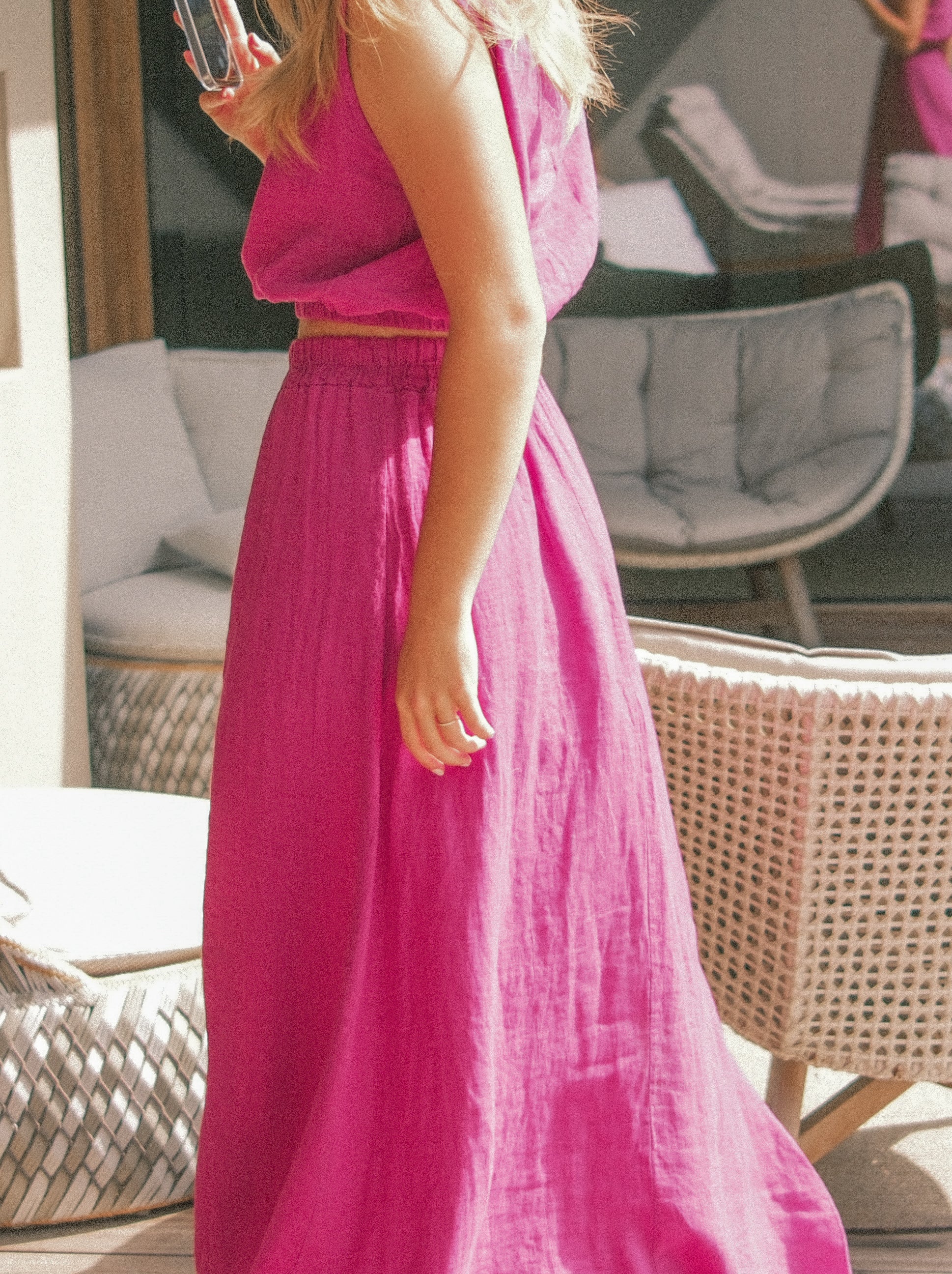 JULY LINNEN SET FUCHSIA