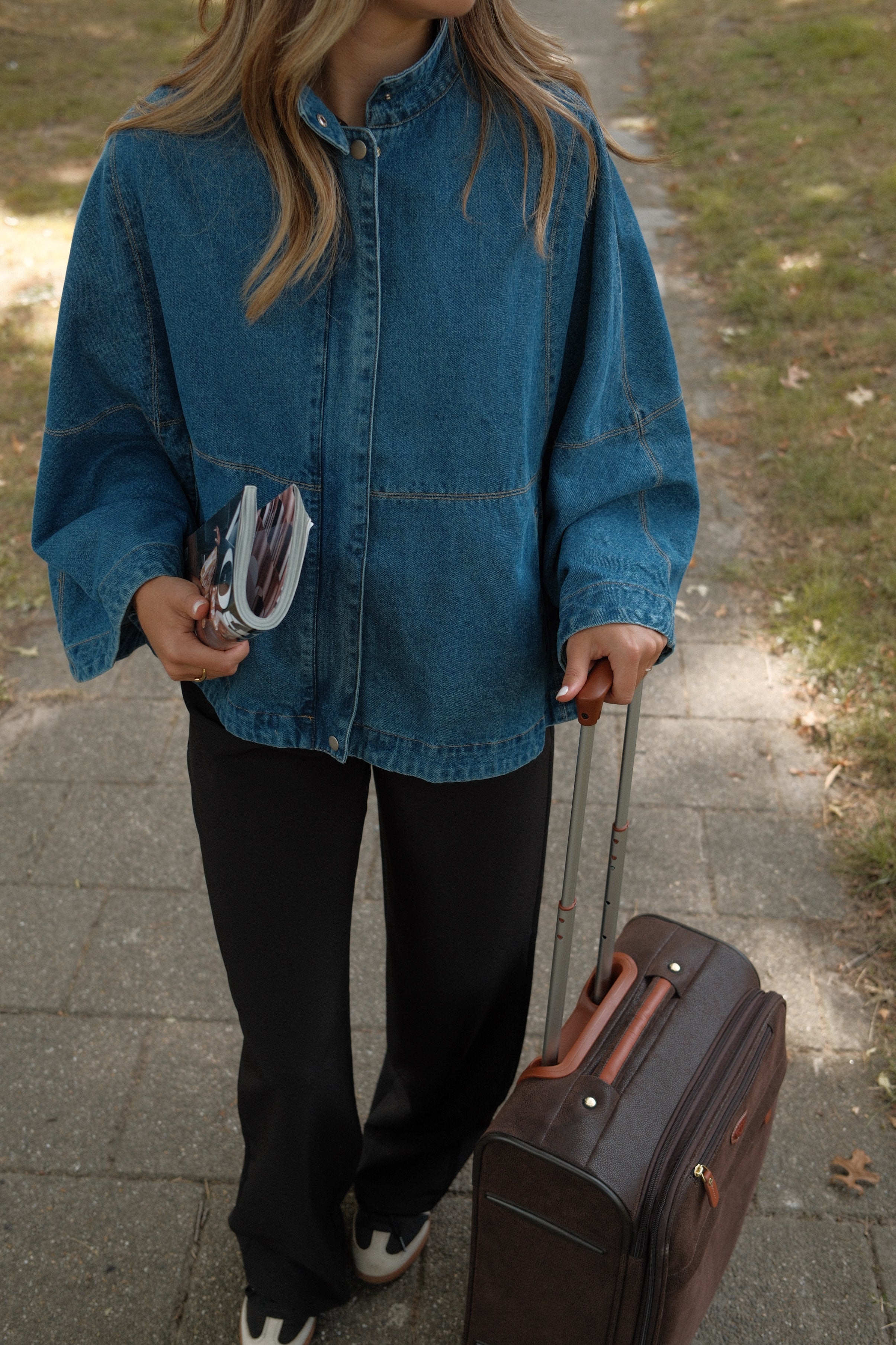 PONCHO COAT DENIM