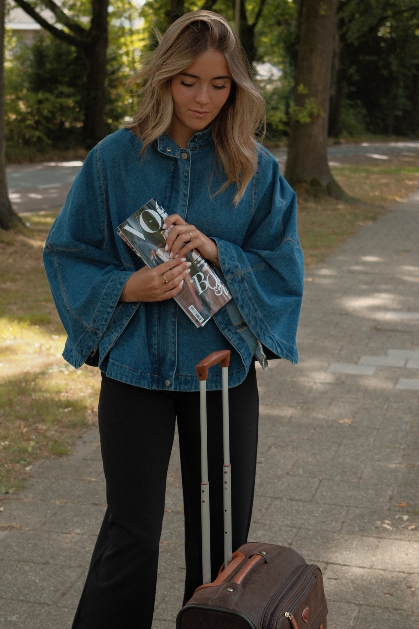 PONCHO COAT DENIM