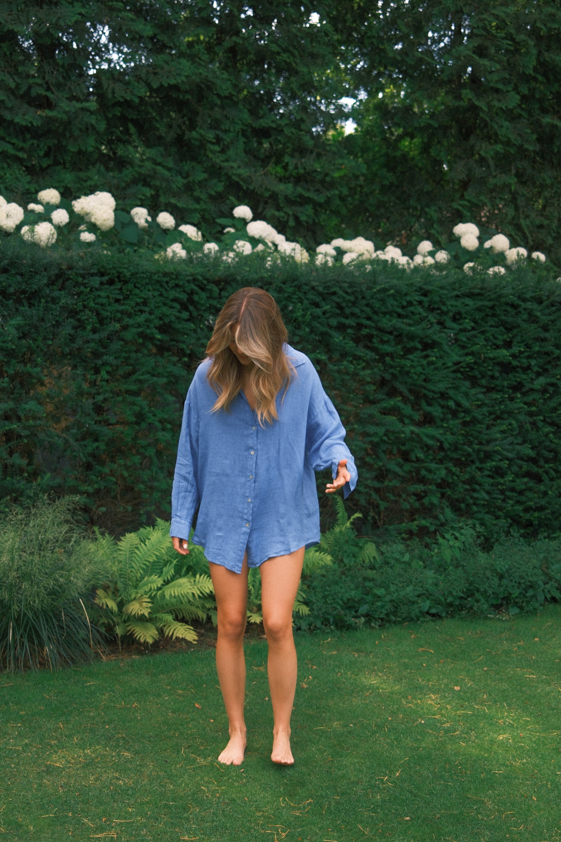 100% LINNEN OVERSIZED MAYA SHIRT COBALT BLUE
