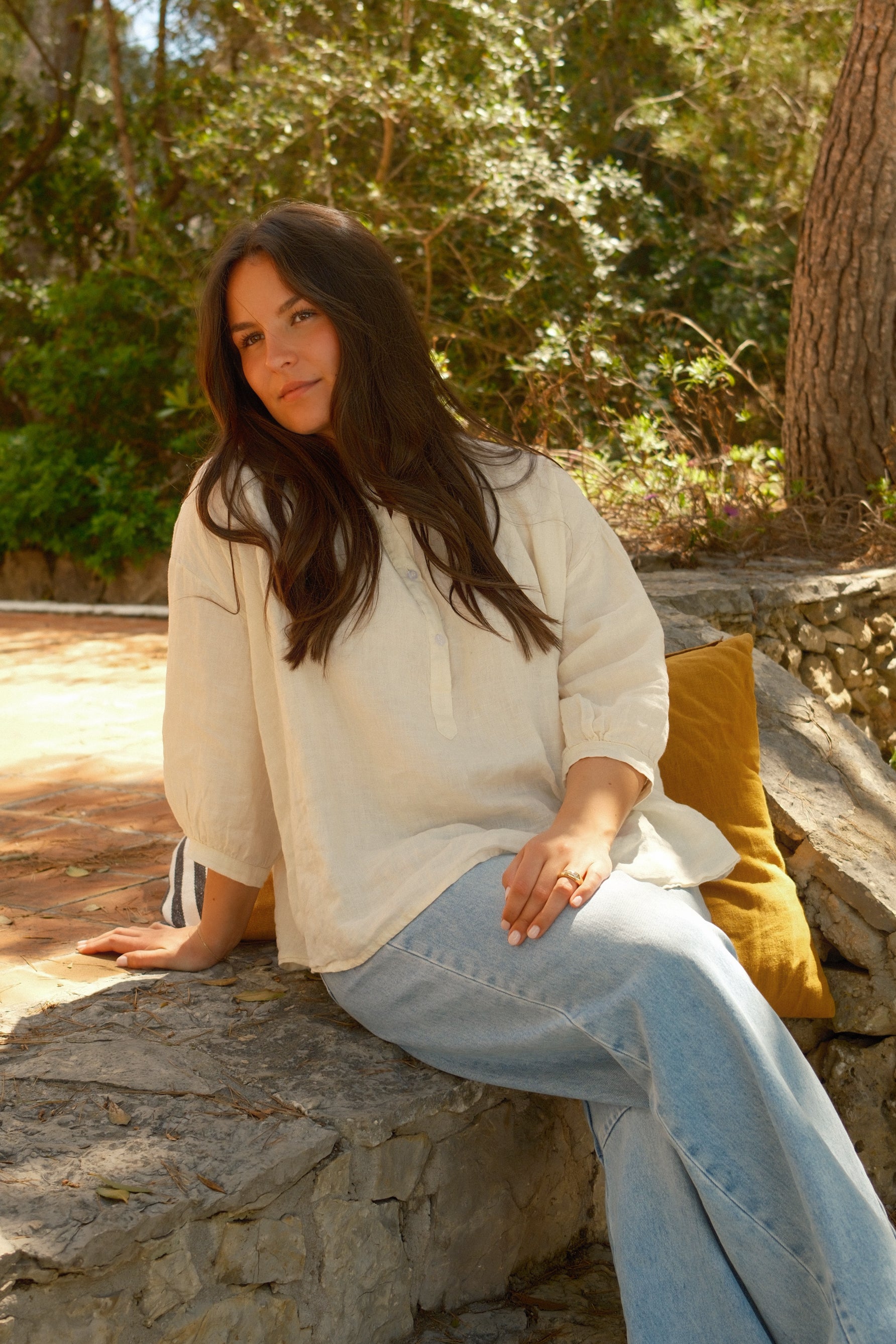 100% LINNEN VENICE BLOUSE ECRU