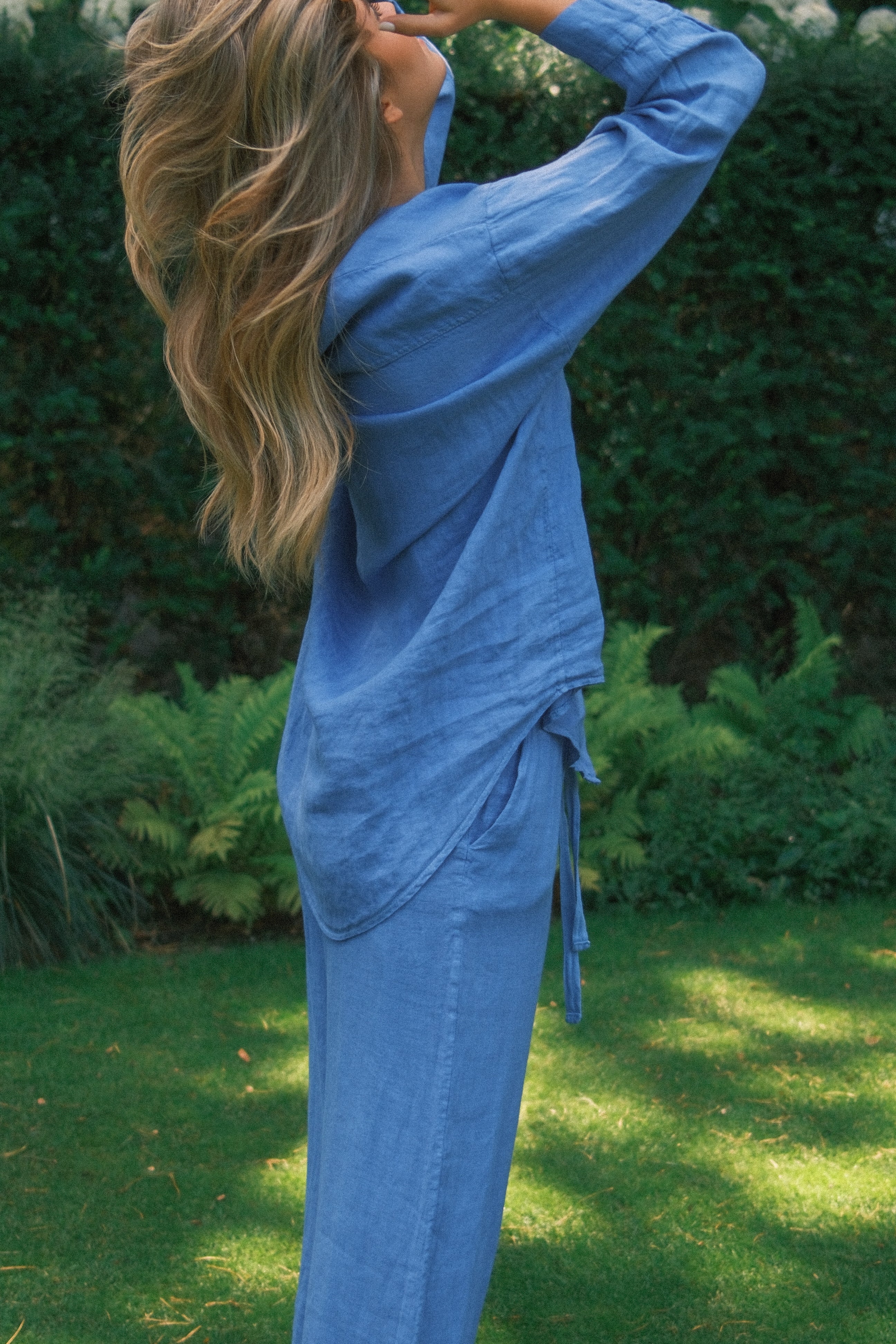 100% LINNEN MAEVE PANTS COBALT BLUE