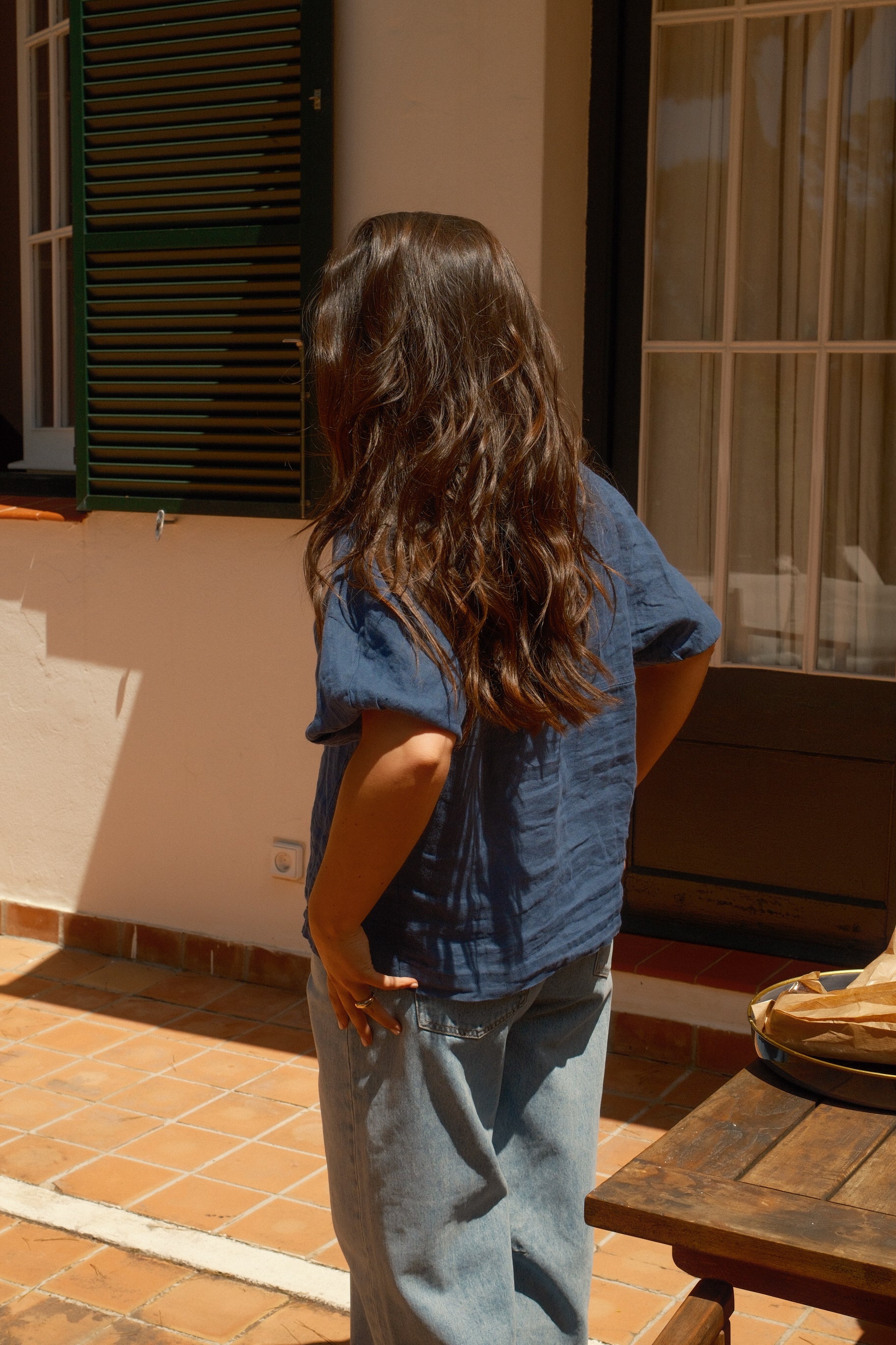 100% LINNEN JUNA SHIRT NAVY
