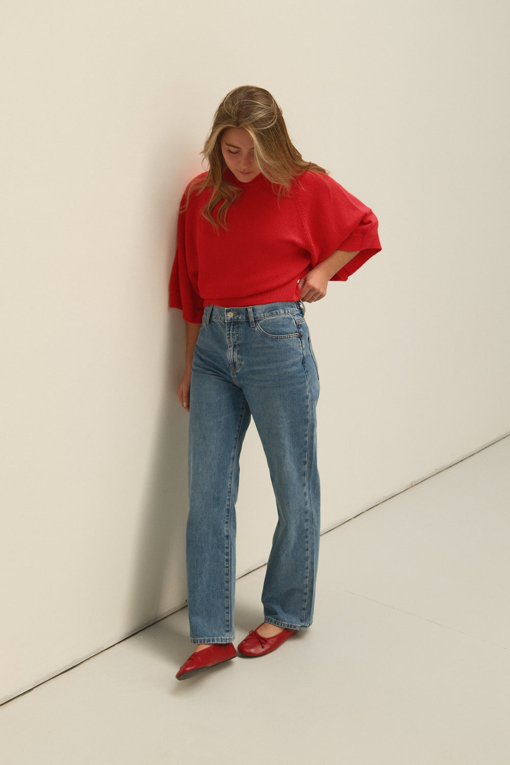 COTTON SAAR KNIT RED