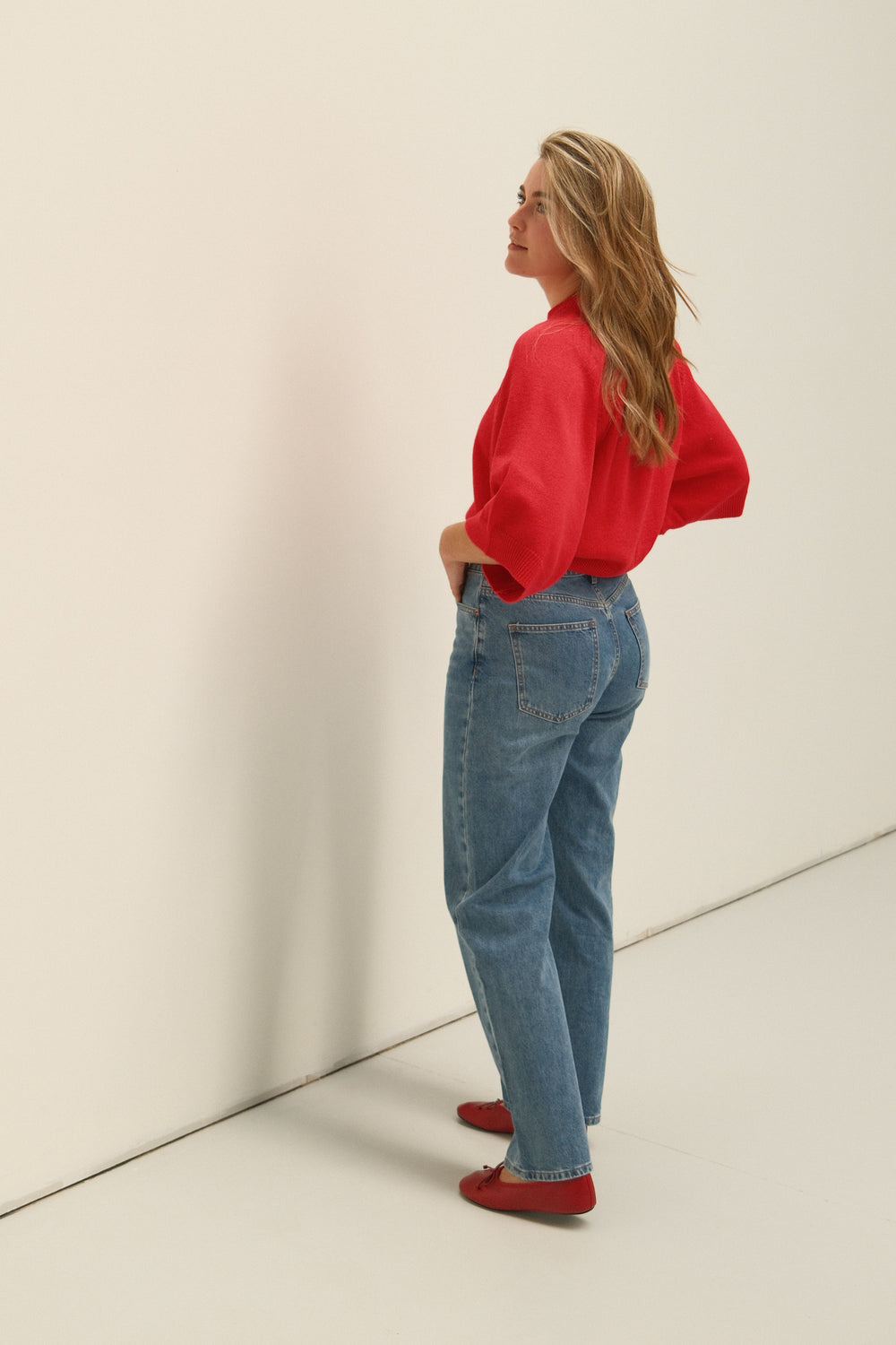 COTTON SAAR KNIT RED