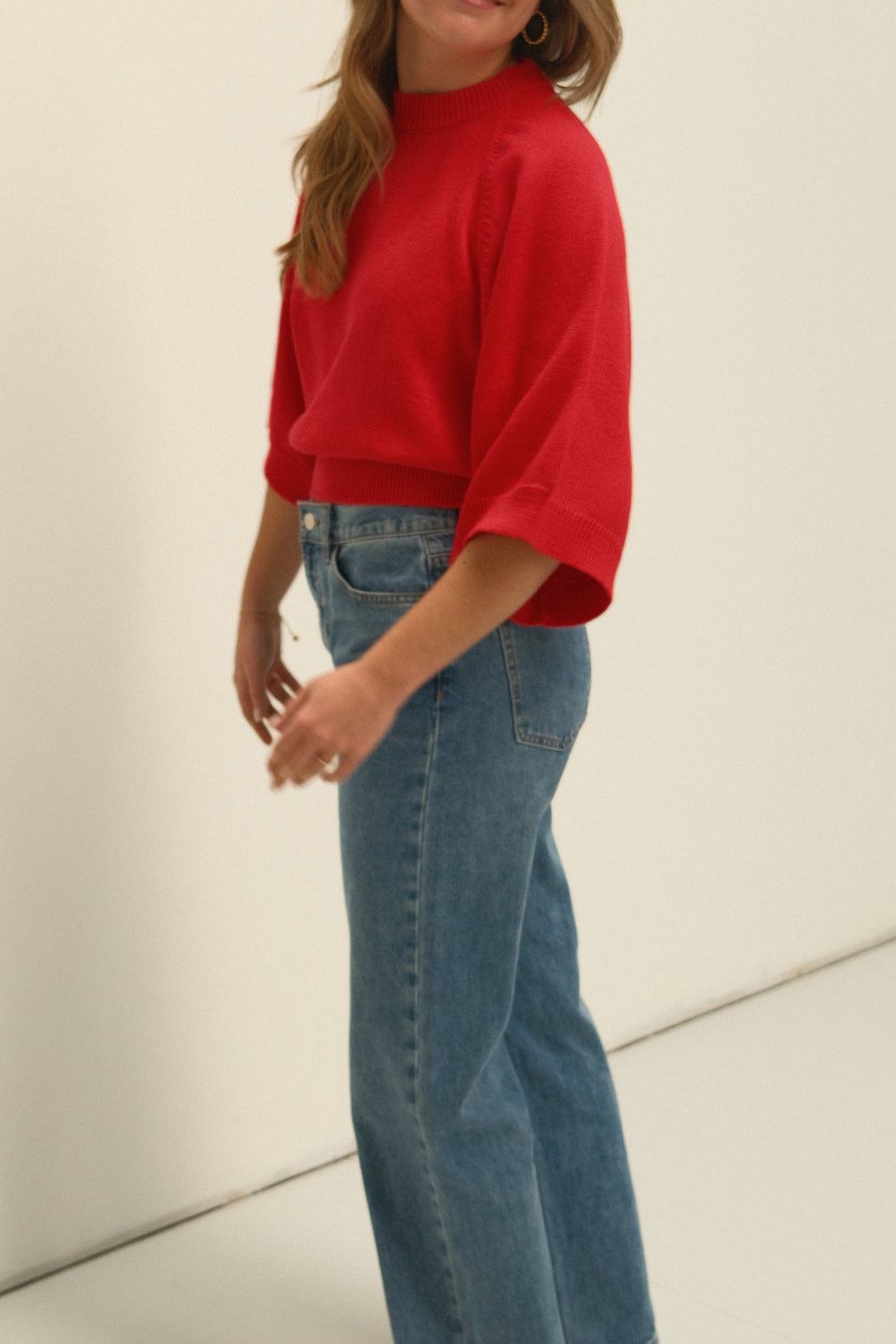 COTTON SAAR KNIT RED