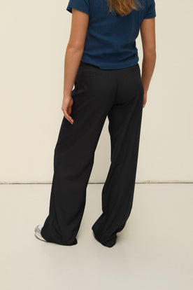 WIDE LEG MID WAIST PANTALON NAVY