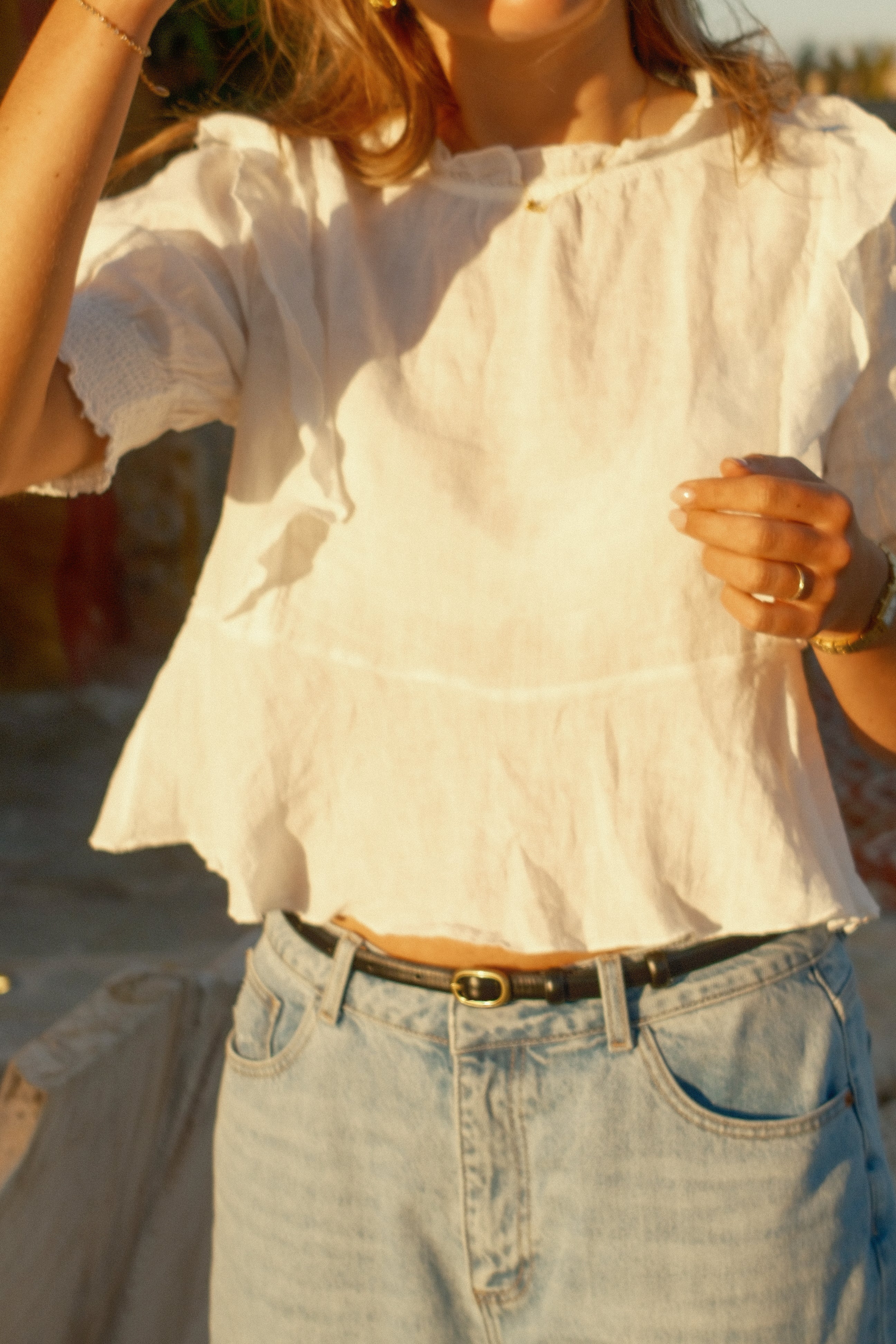 100% LINNEN YARA TOP WHITE