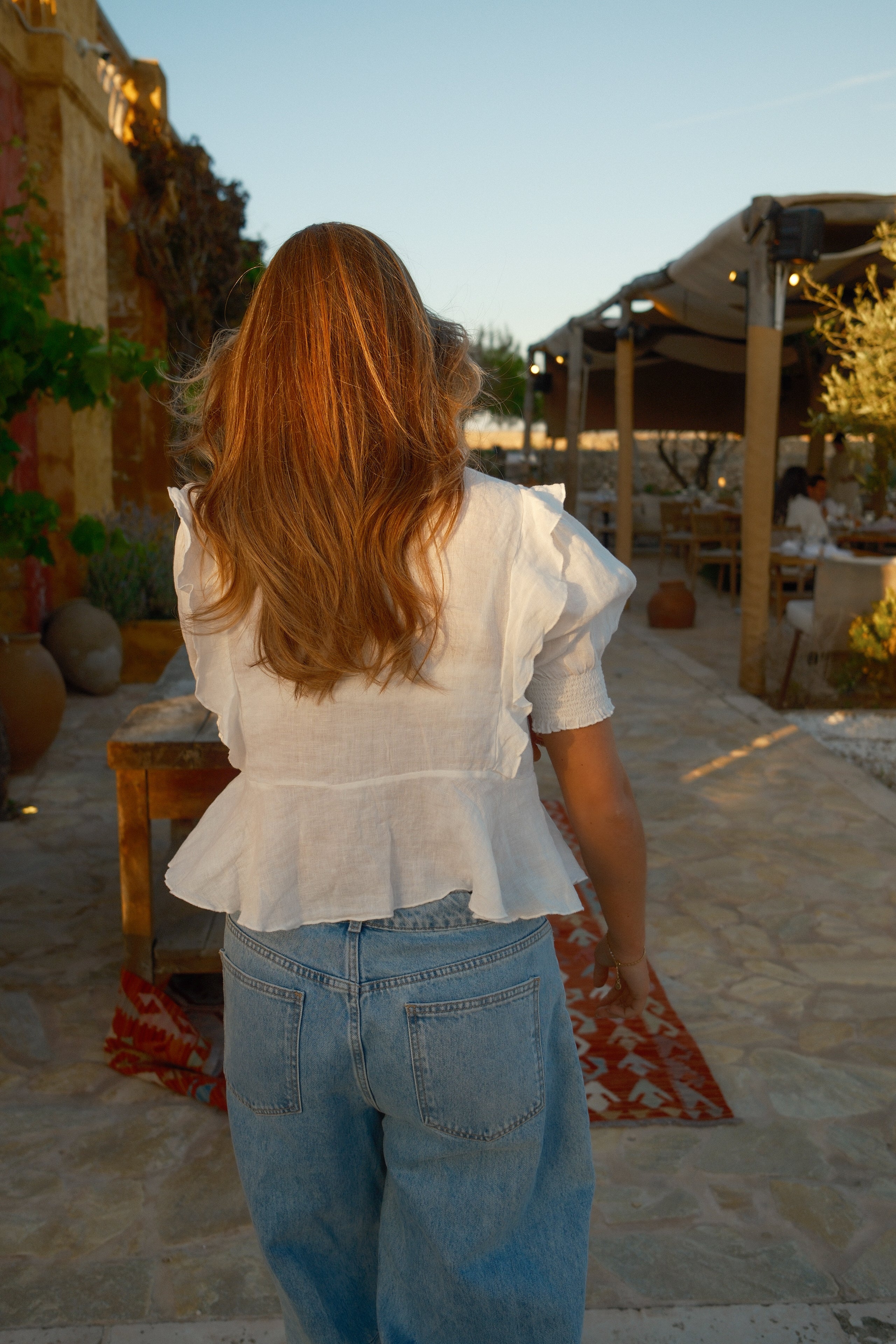 100% LINNEN YARA TOP WHITE