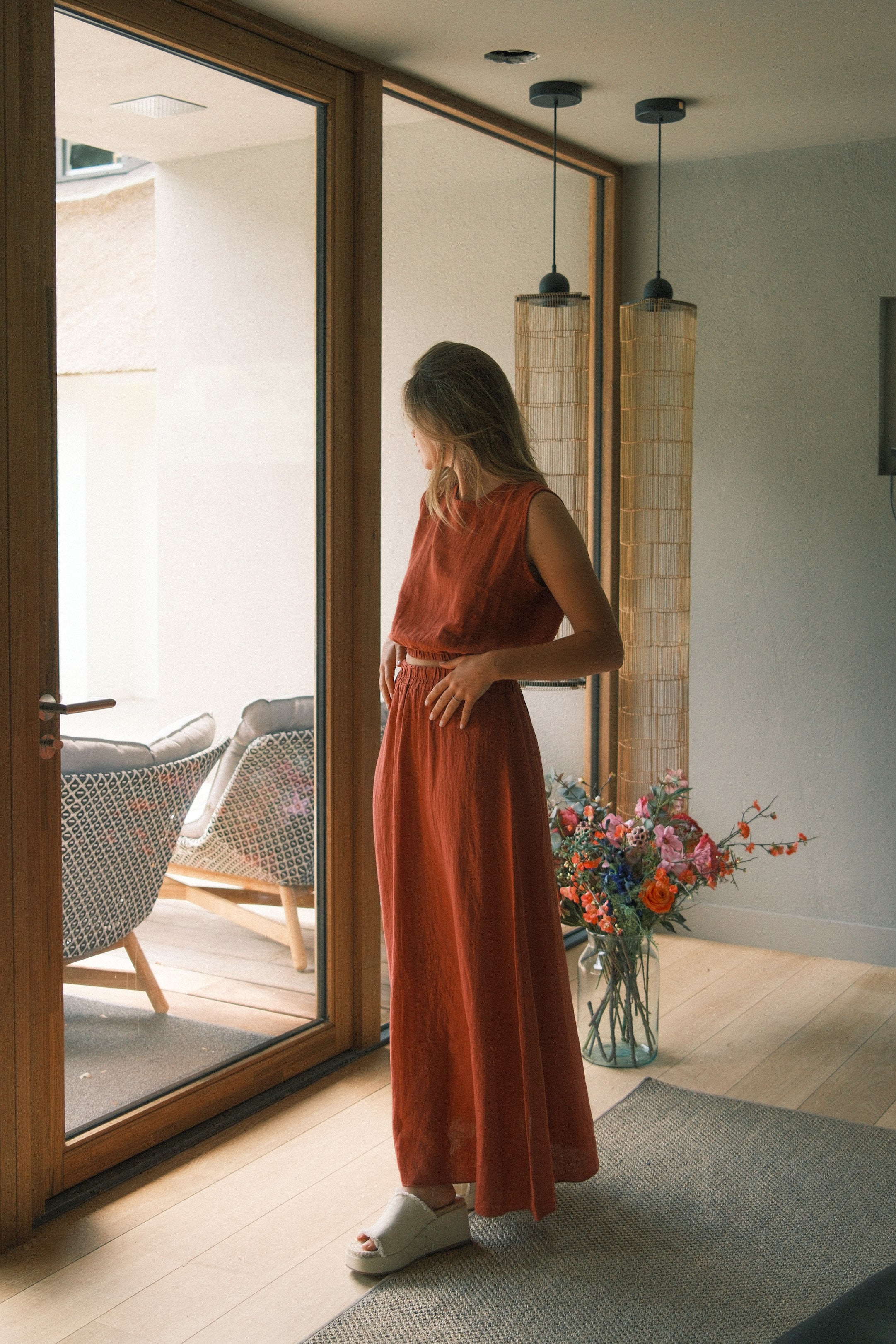 JULY LINNEN SET TERRACOTTA