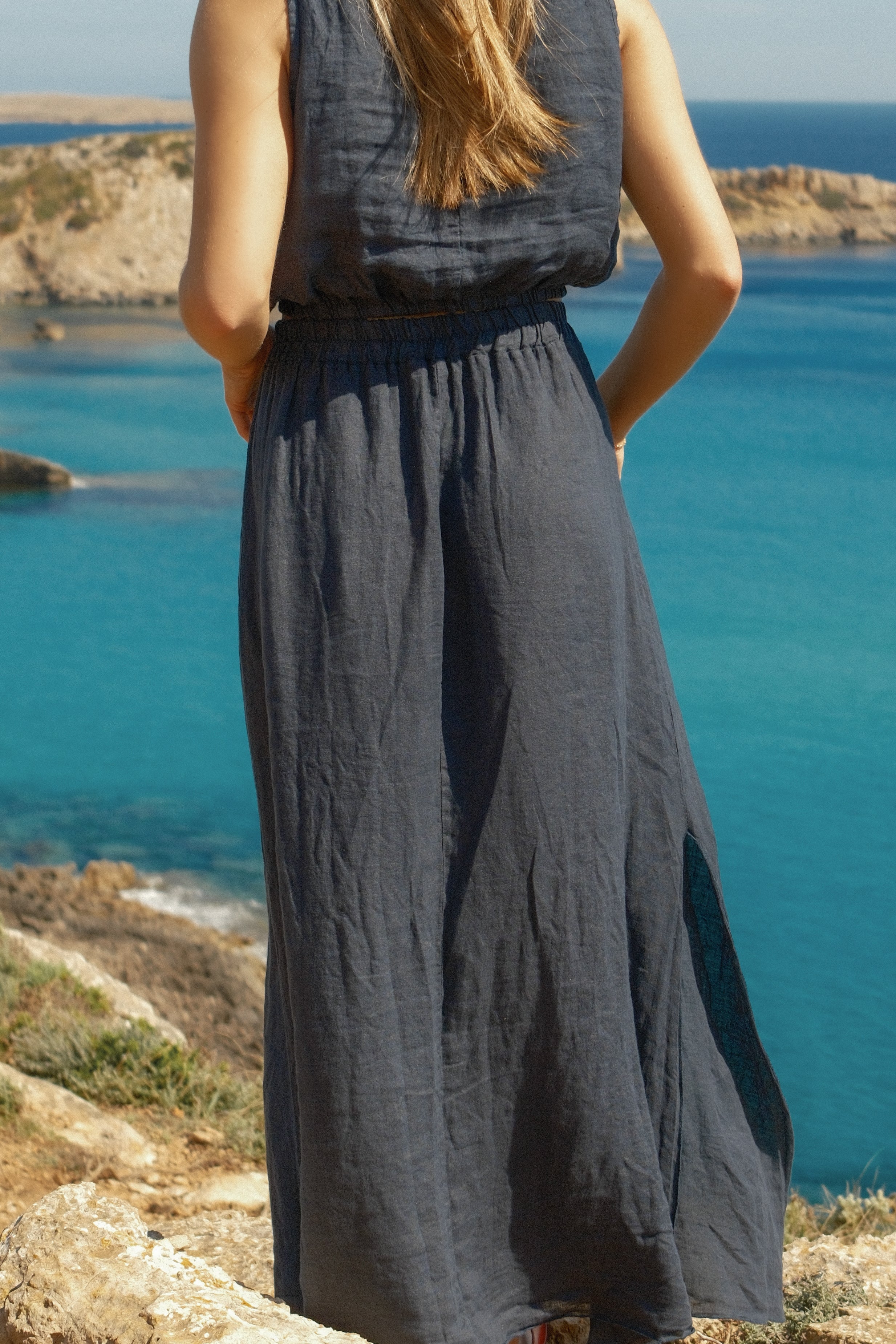 JULY LINNEN SET NAVY