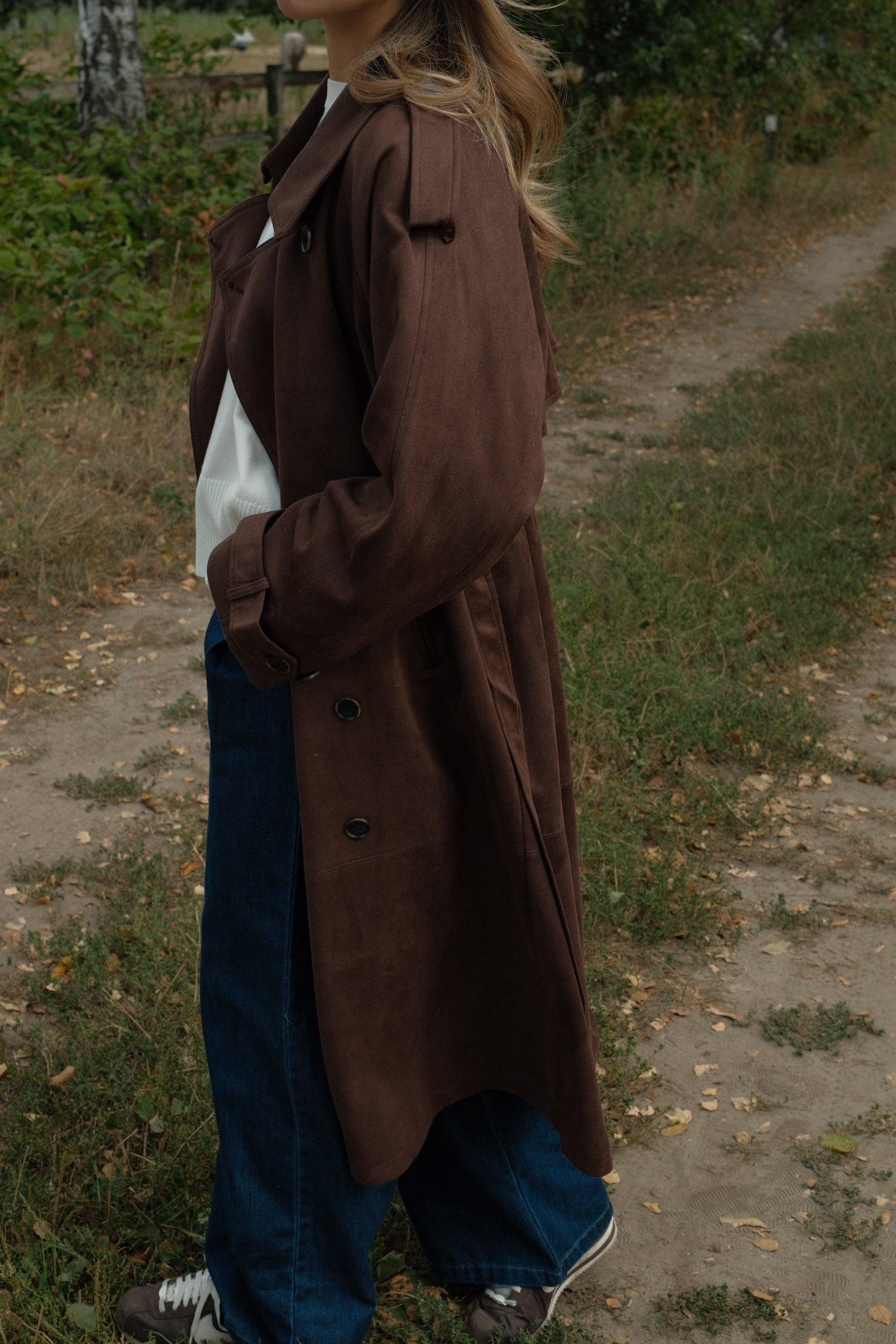 TRENCH COAT SUEDE CHOCO