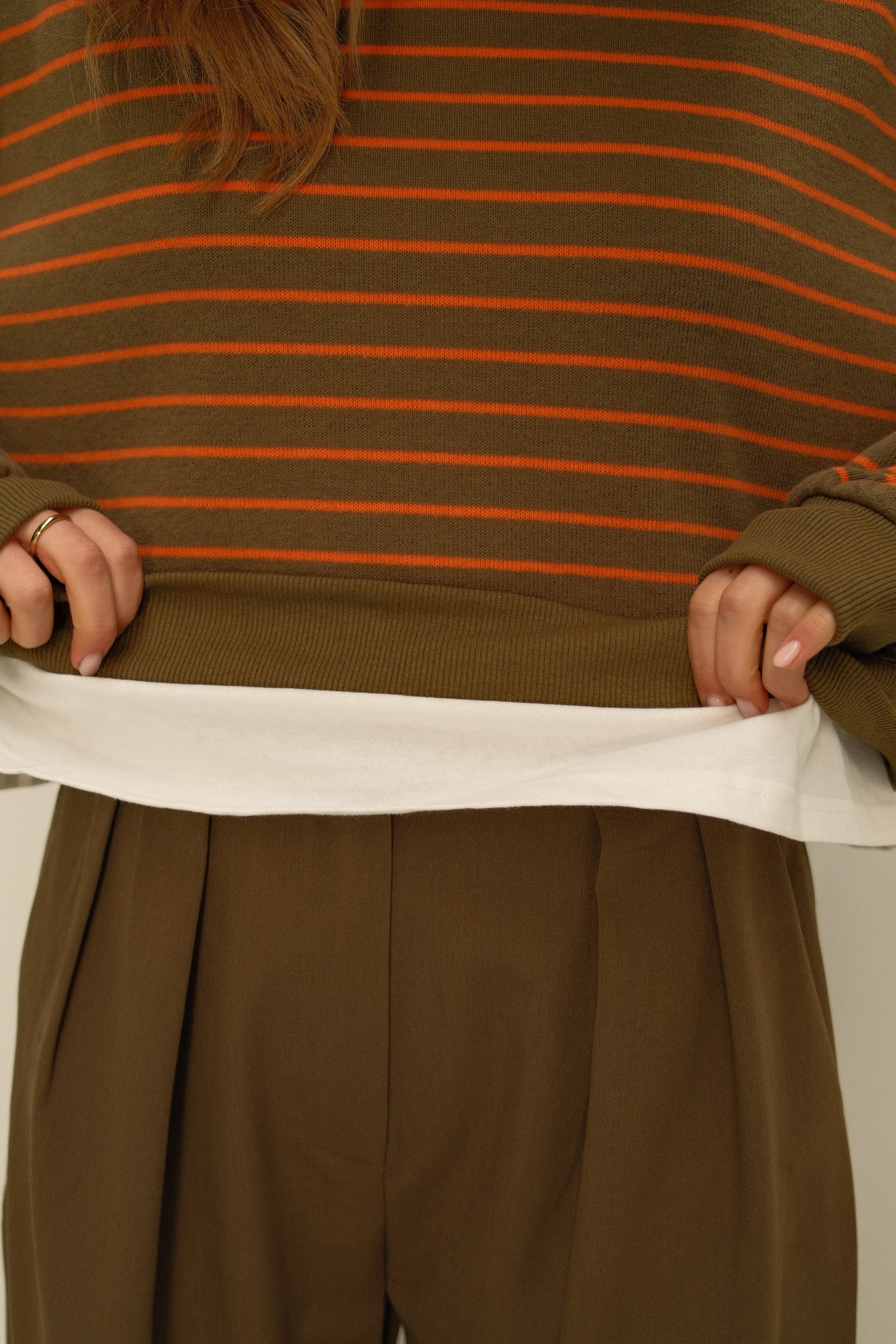 STRIPED SALLY SWEATER GREEN/ORANGE