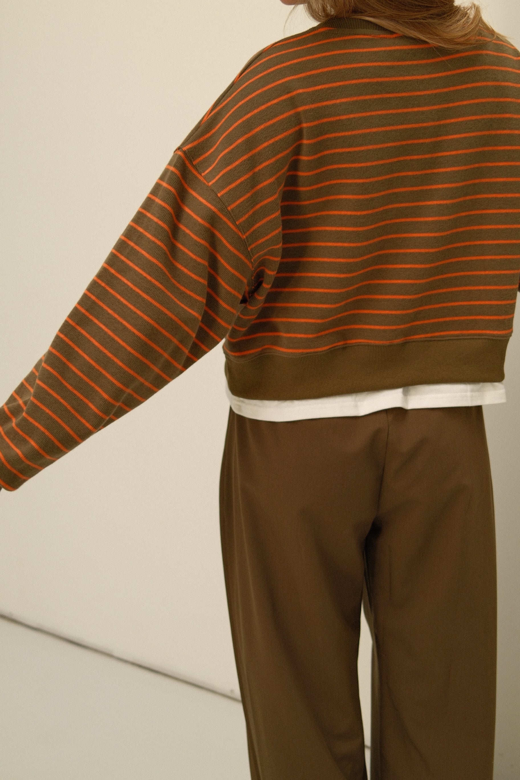 STRIPED SALLY SWEATER GREEN/ORANGE