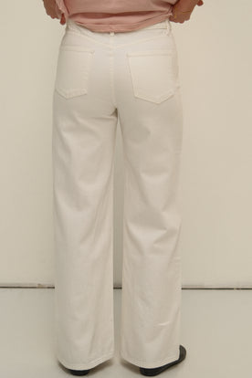 FULL LENGTH WIDE CELESTE JEANS WHITE
