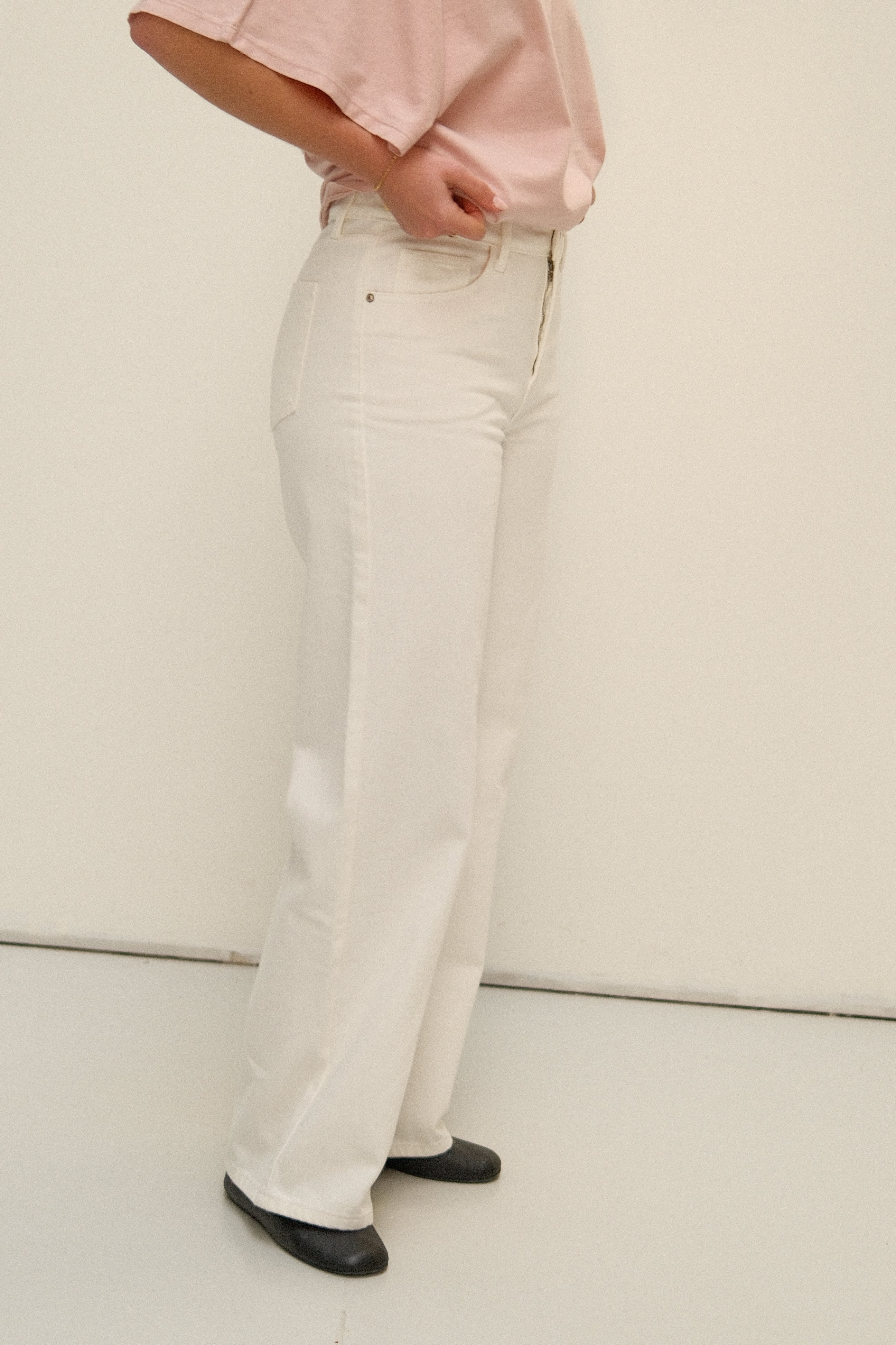 FULL LENGTH WIDE CELESTE JEANS WHITE