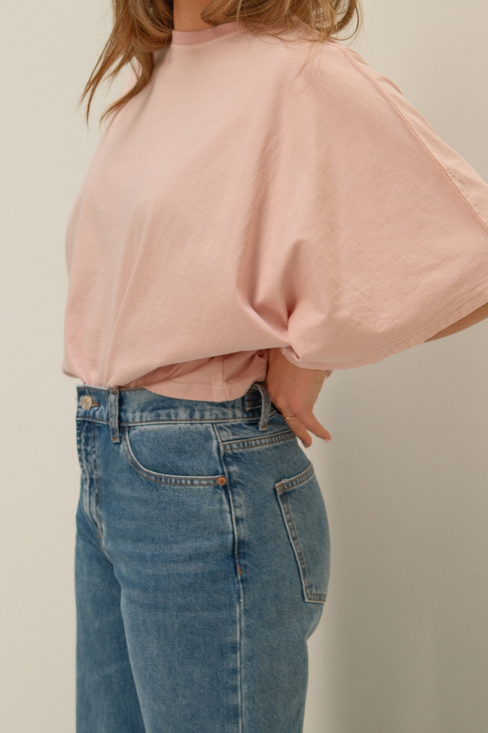 WIDE SLEEVE SAAR TEE OLD PINK