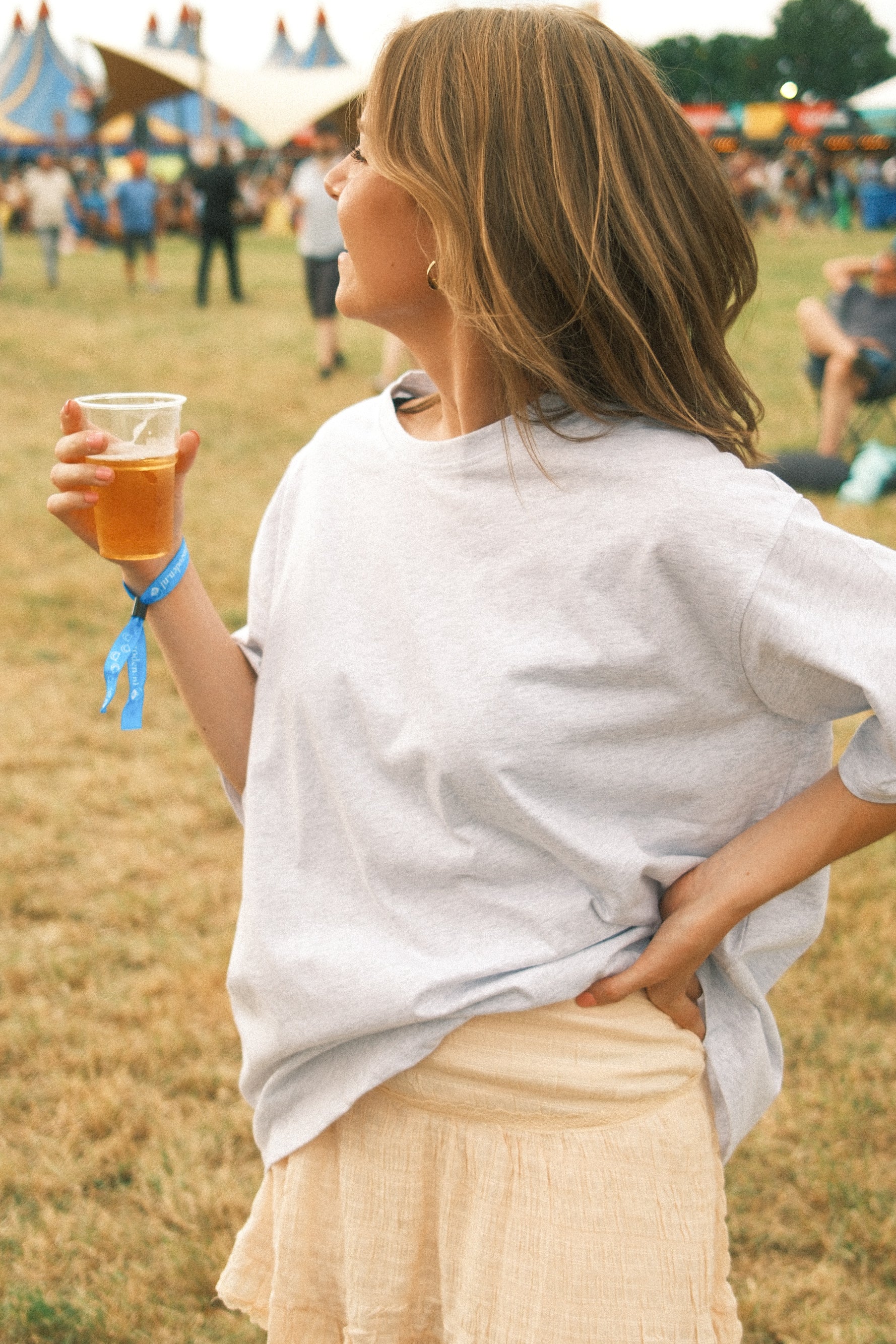 ANNA BASIC ESSENTIAL OVERSIZED TEE GREY