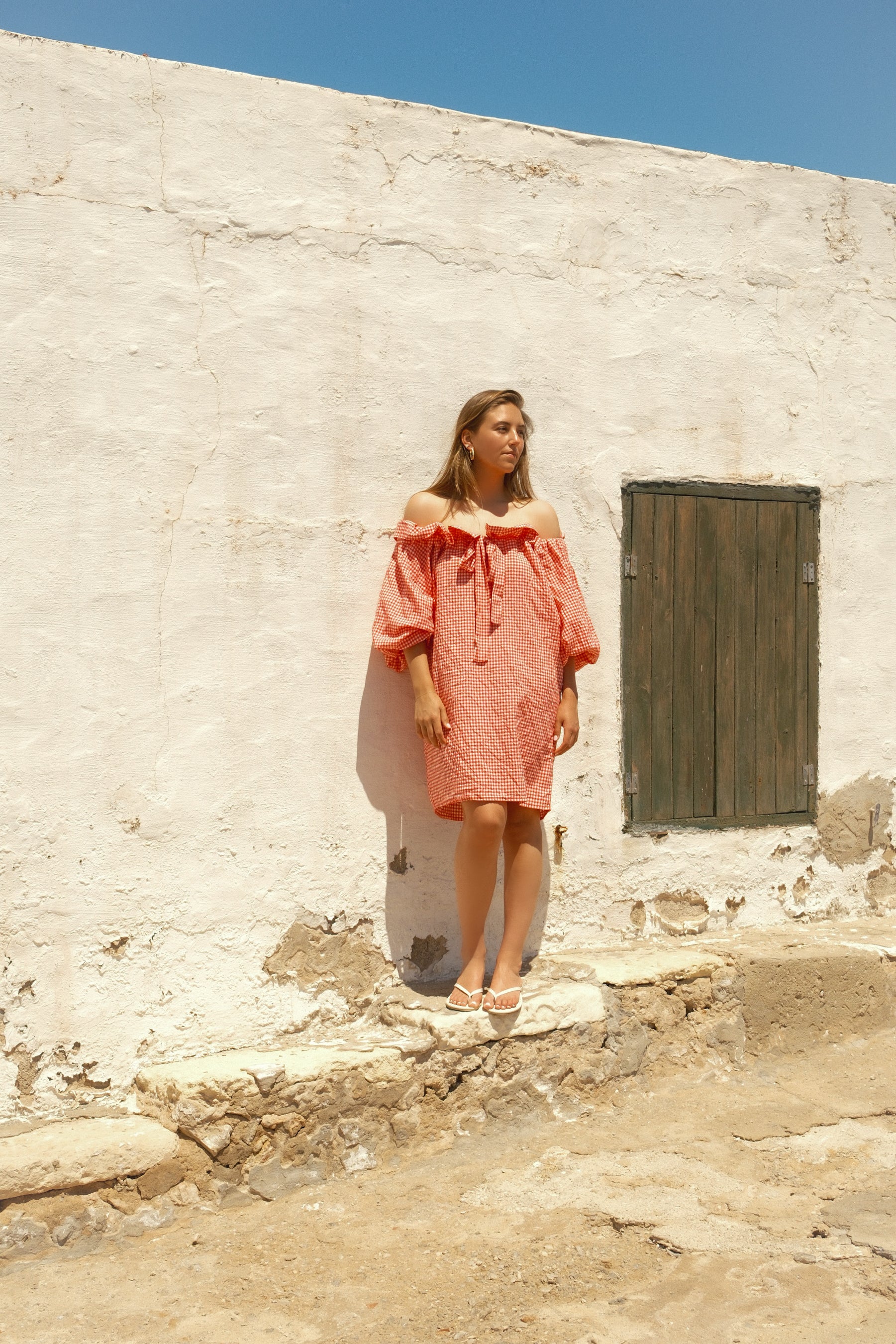 VICHY DRESS RED