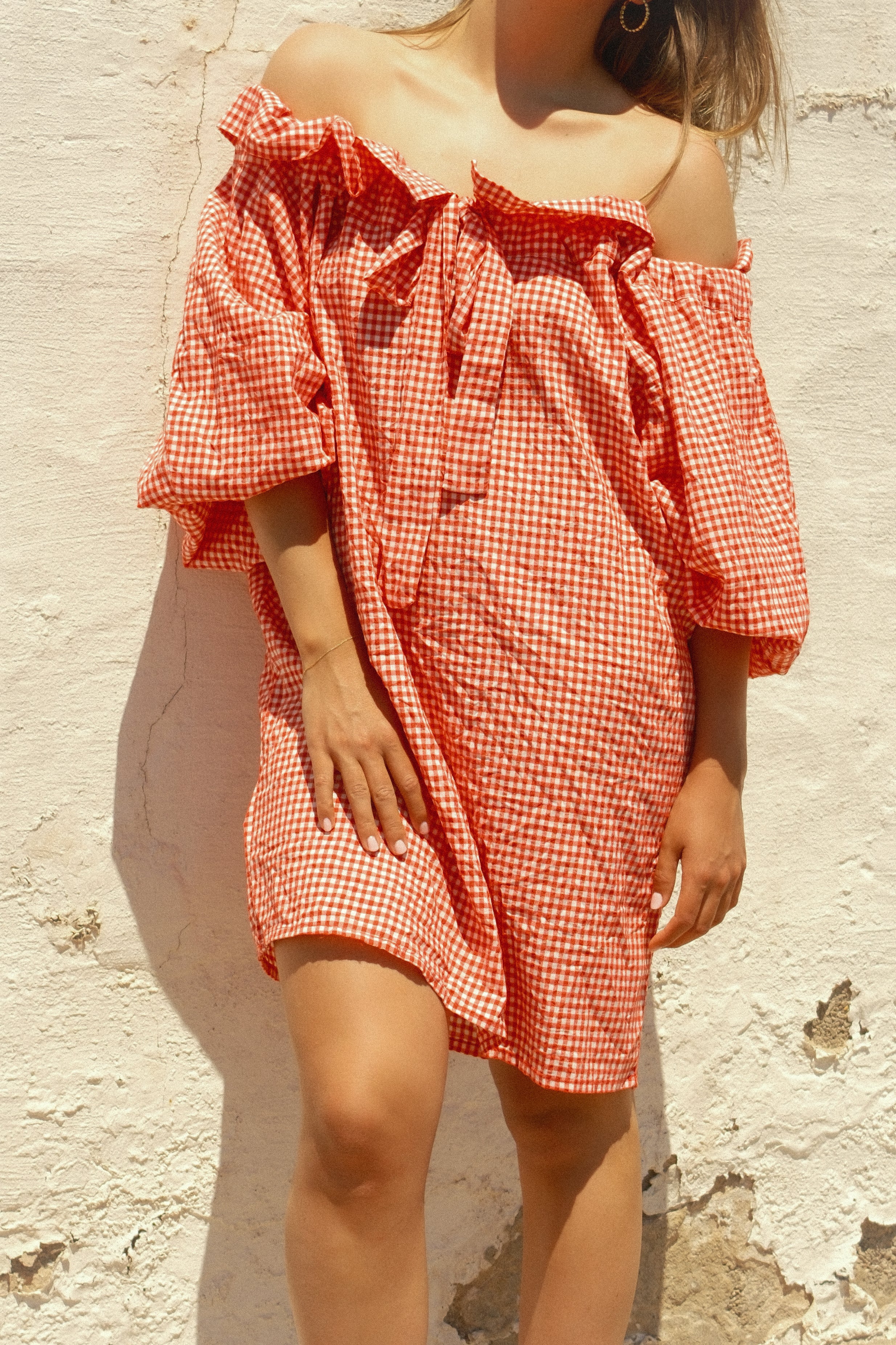 VICHY DRESS RED