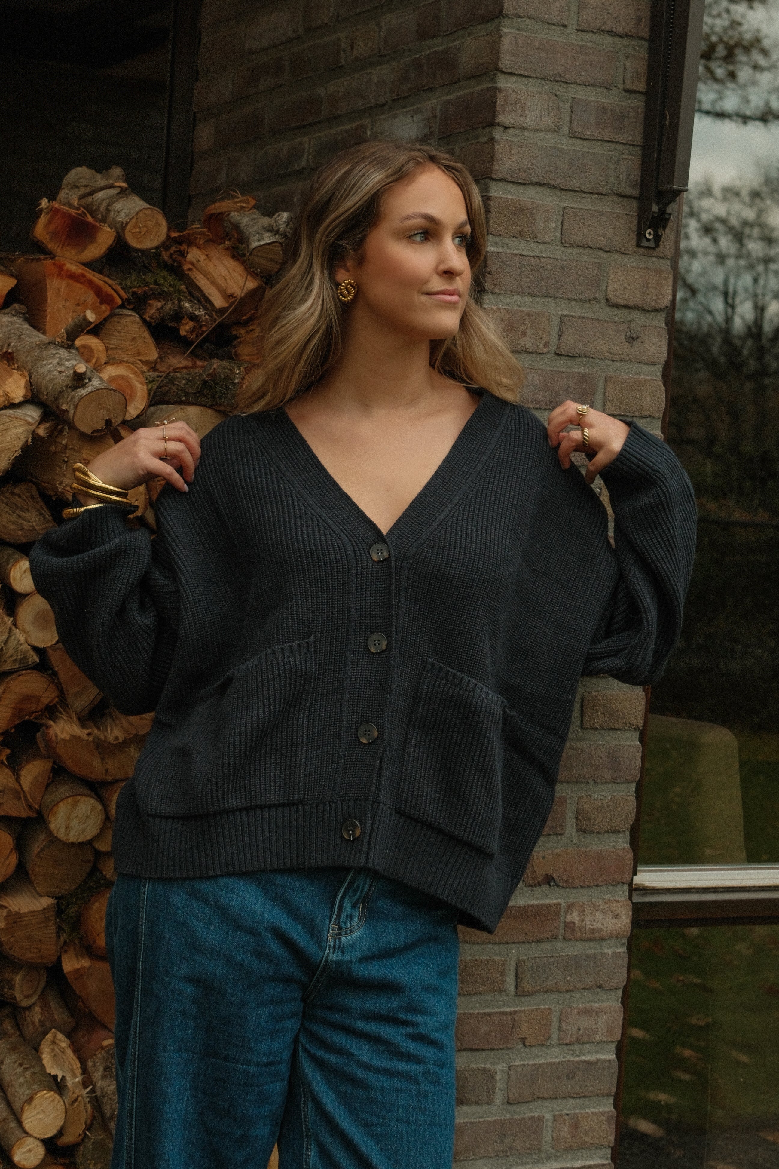 OVERSIZED LAUREN CARDIGAN NAVY