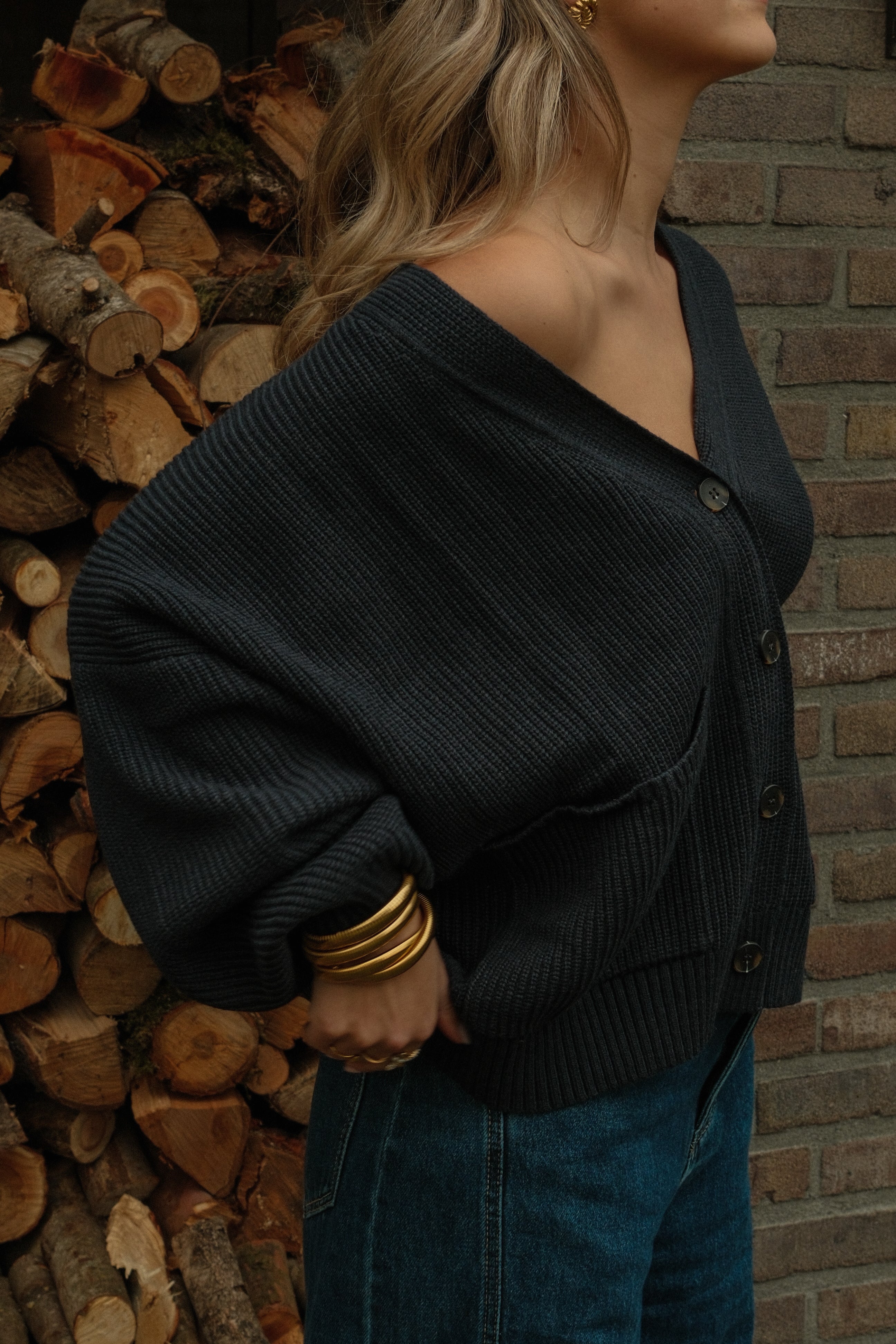 OVERSIZED LAUREN CARDIGAN NAVY