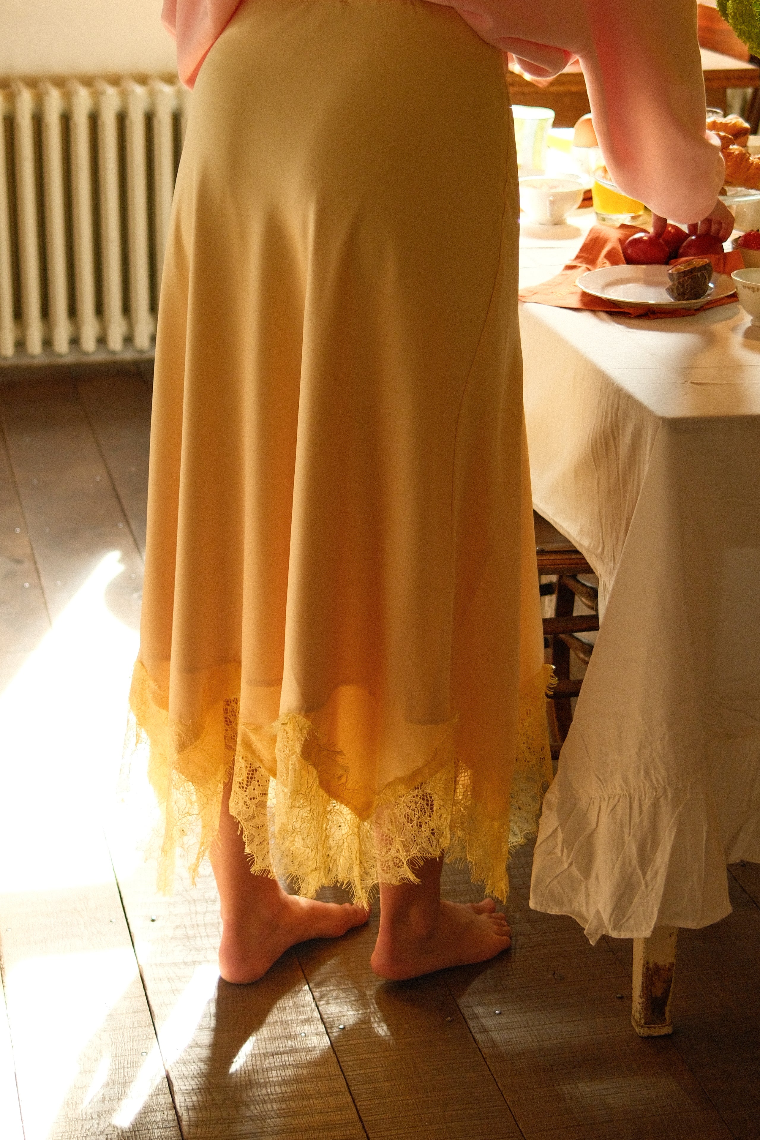 AMÉ LACE SKIRT BUTTER YELLOW