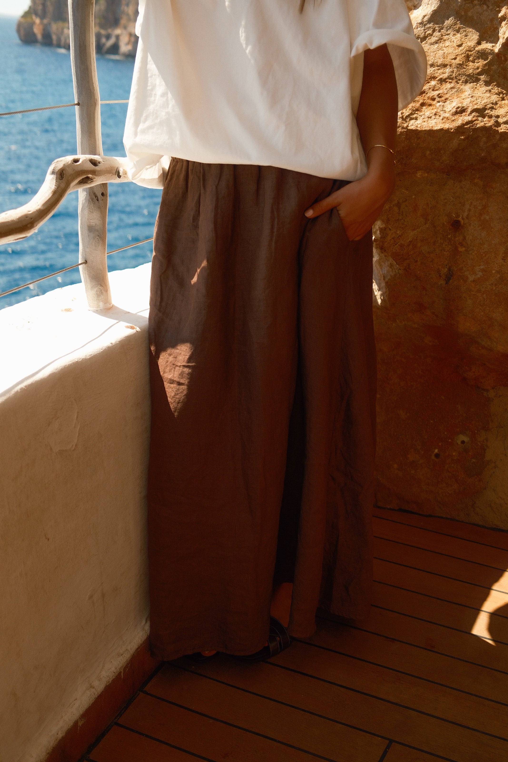 100% LINNEN MAXI SKIRT MOKKA