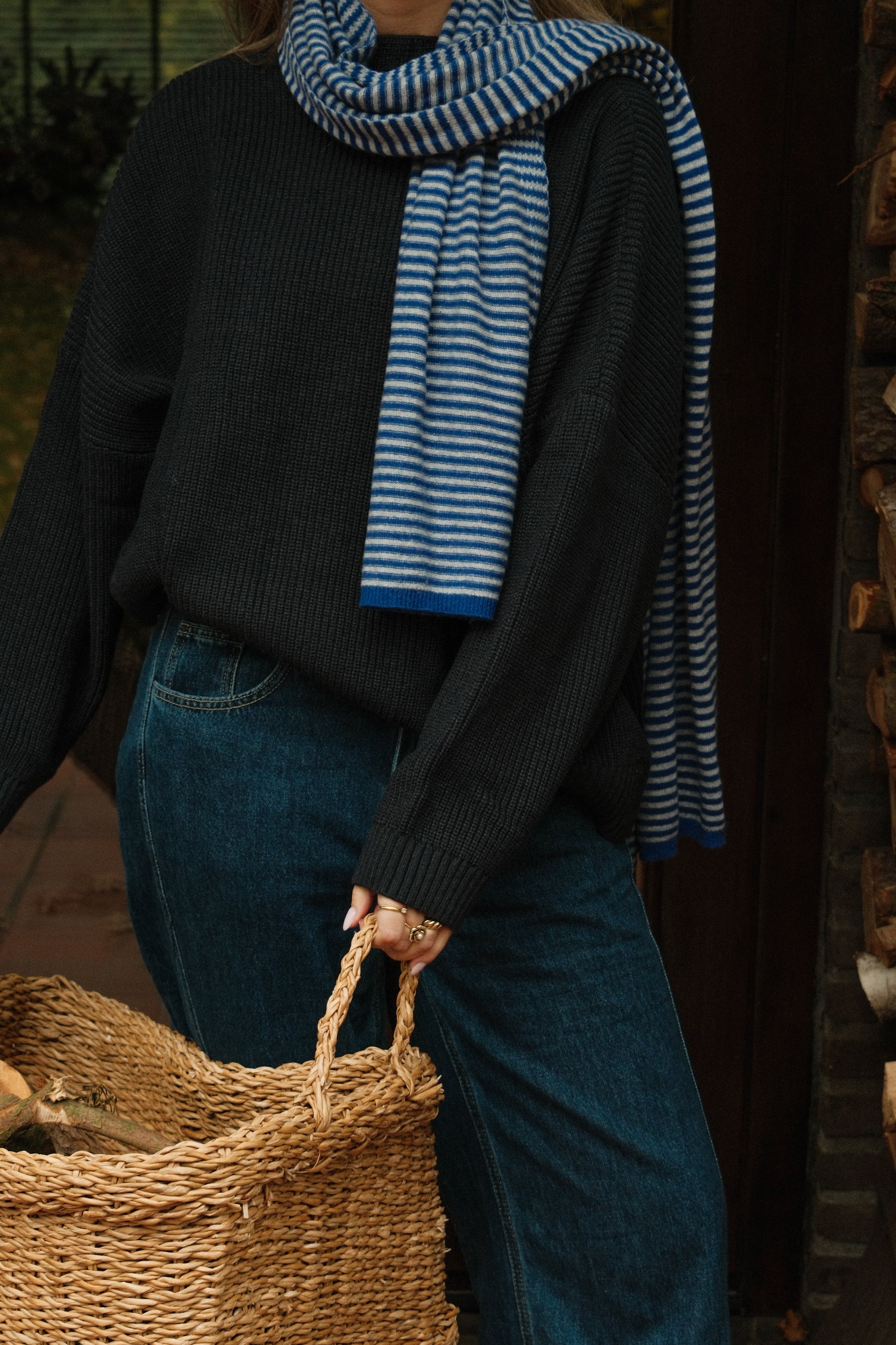 A/S SCARF STRIPED BLUE/WHITE