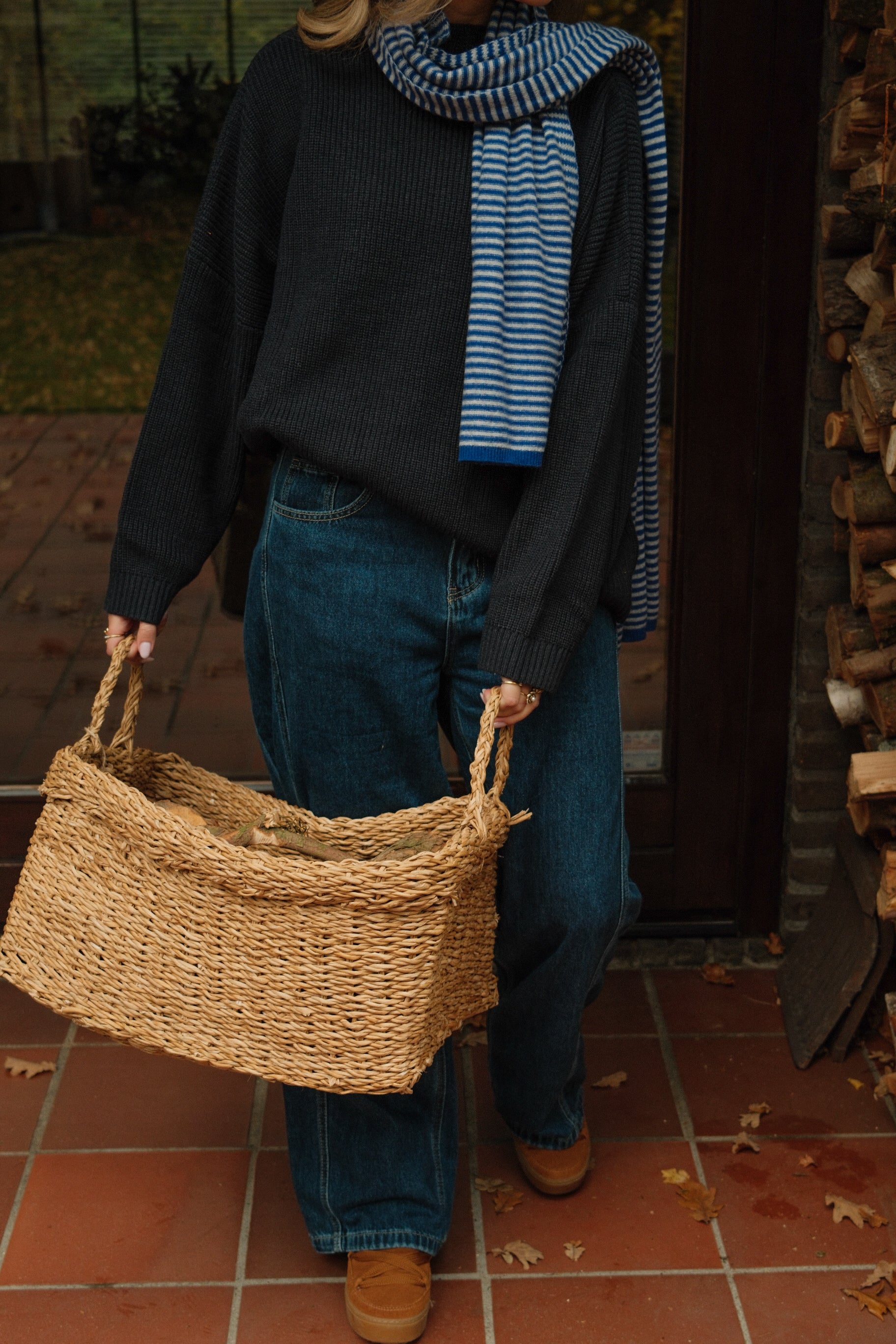 A/S SCARF STRIPED BLUE/WHITE