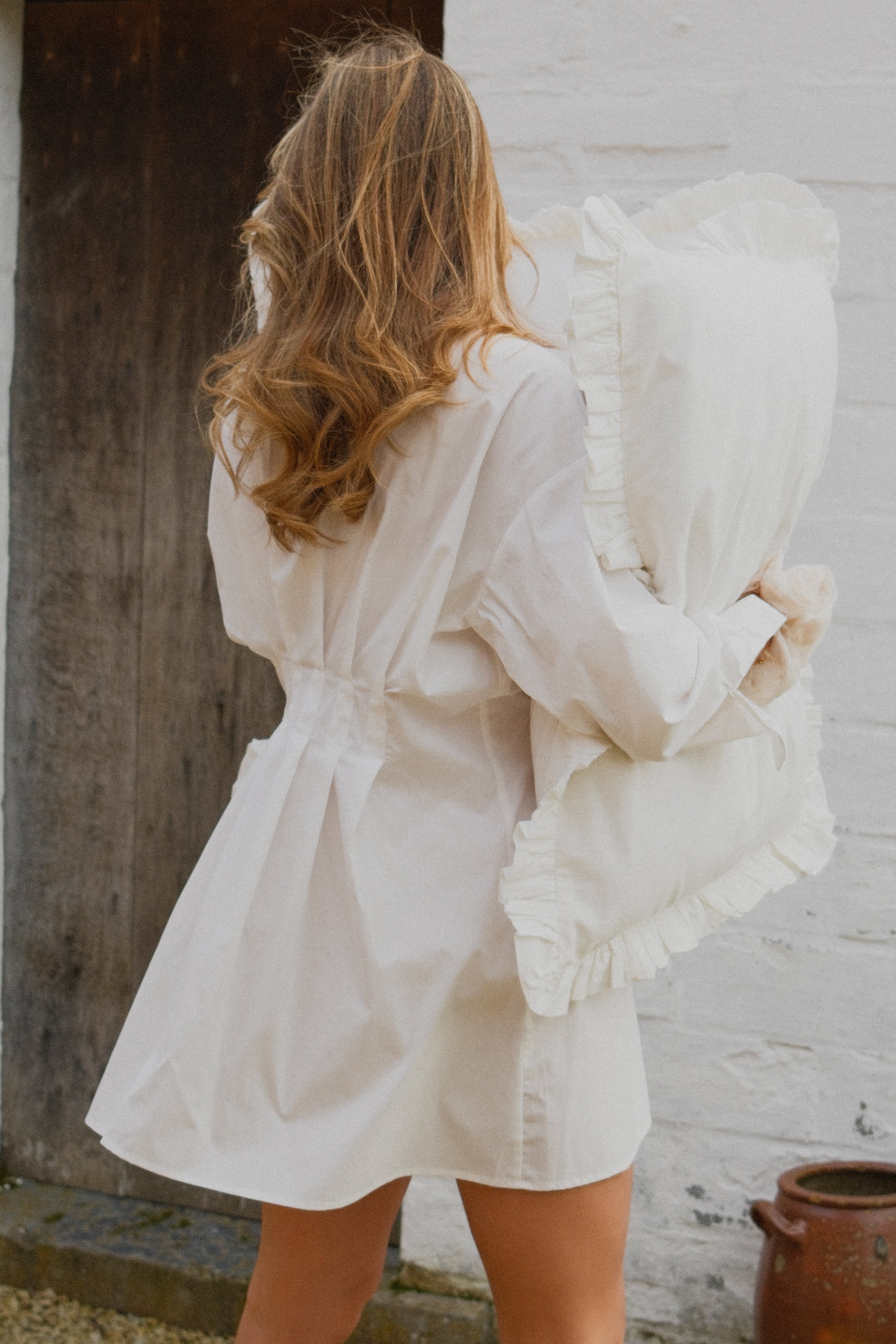 TAILORED COTTON DRESS WHITE