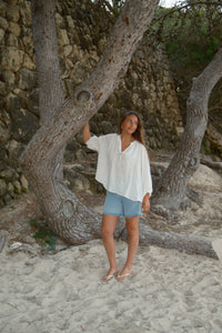 100% LINNEN VENICE BLOUSE WHITE