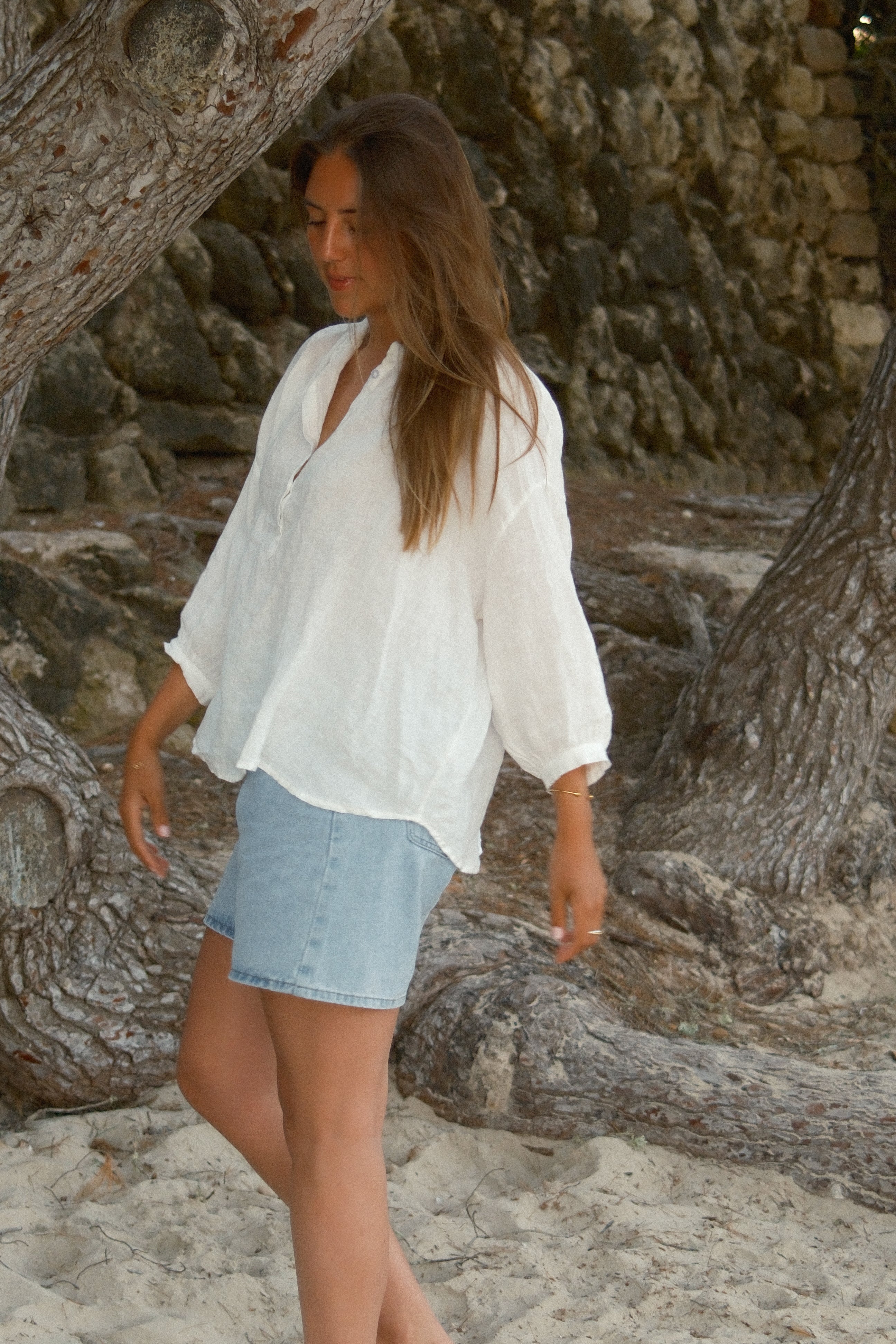 100% LINNEN VENICE BLOUSE WHITE